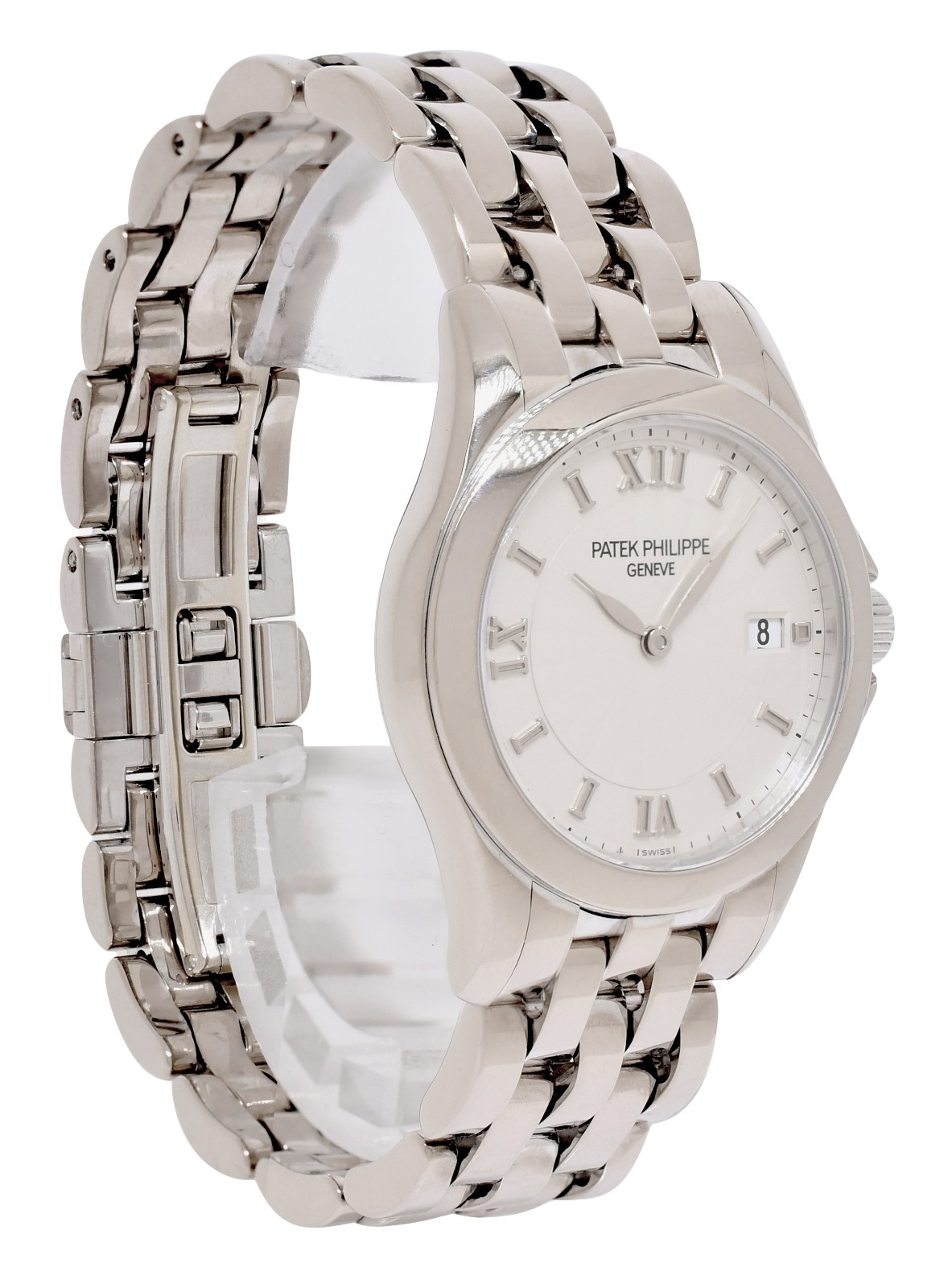 Patek Philippe Calatrava 18k White Gold Ladies 28mm Quartz Watch +Papers 4906/1G