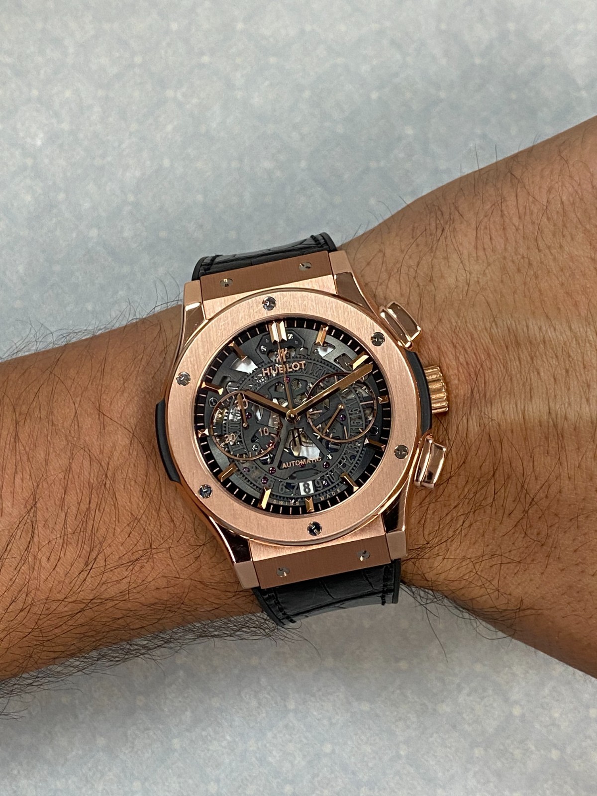 Hublot Classic Fusion Aerofusion Rose Gold Skeleton Watch B/P 525.0X.0180.LR
