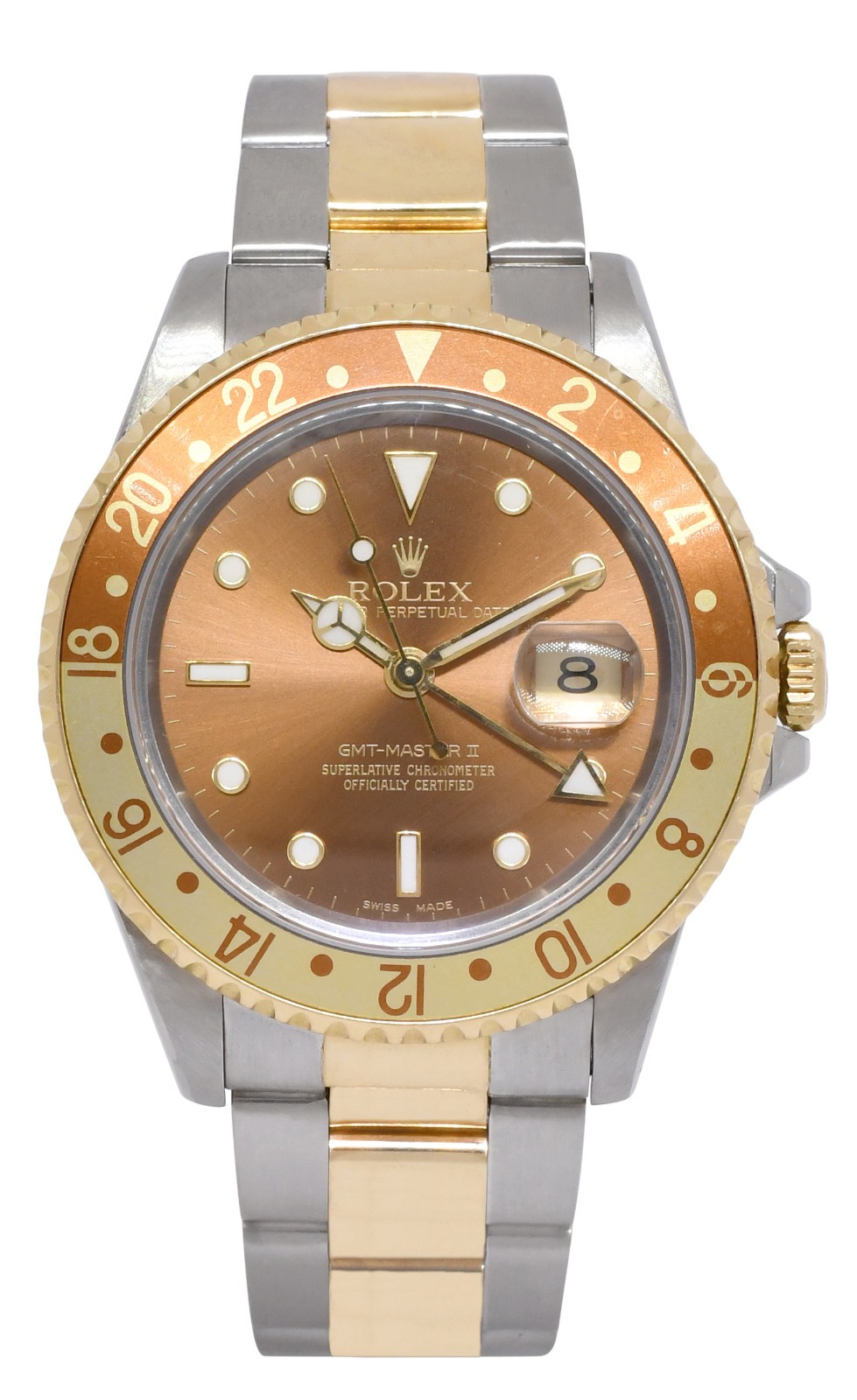 Rolex GMT-Master II 18k Yellow Gold/Steel Root Beer 40mm Vintage Watch '76 16713