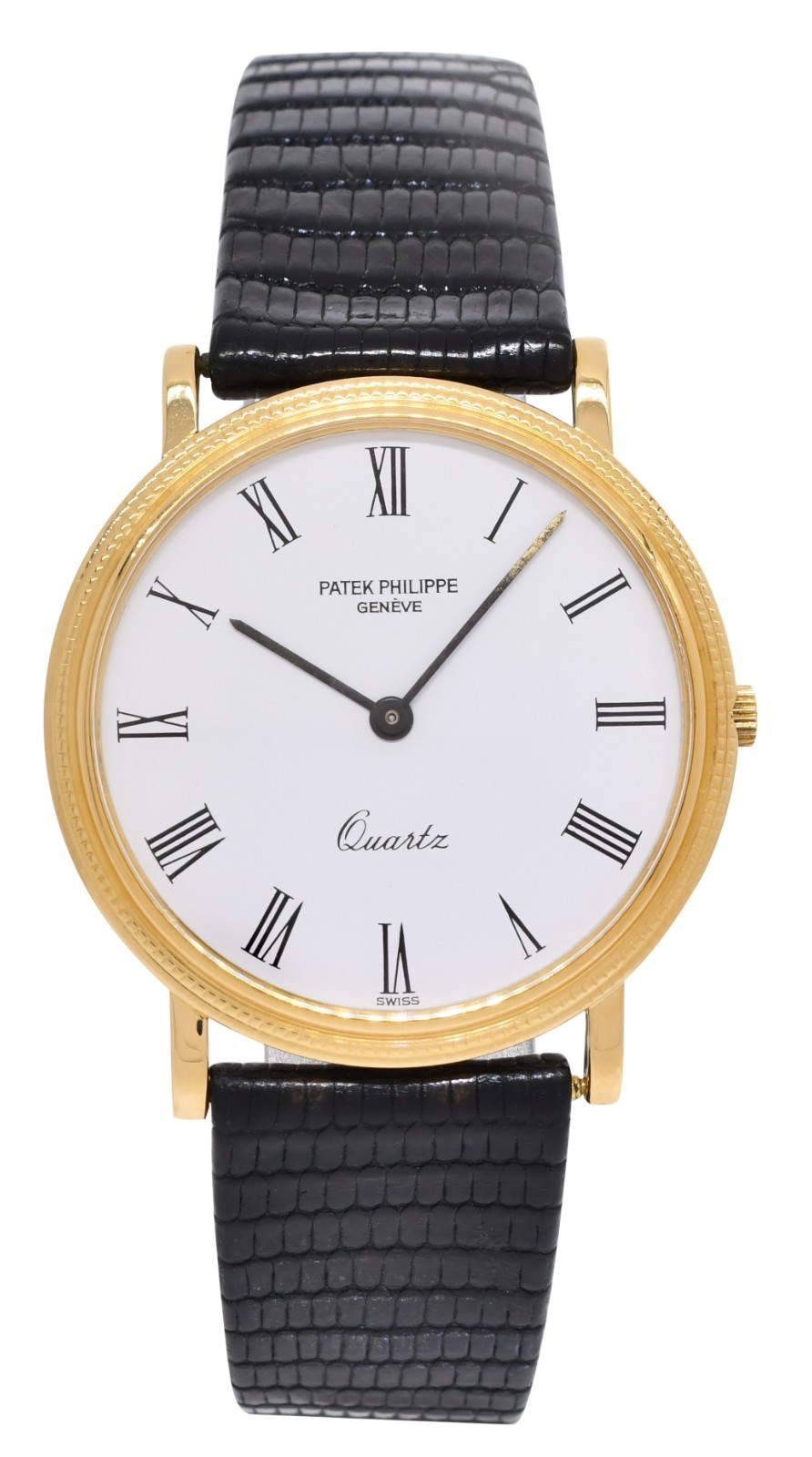 Patek Philippe Calatrava 18k Yellow Gold White Dial 33mm Quartz Watch 3744
