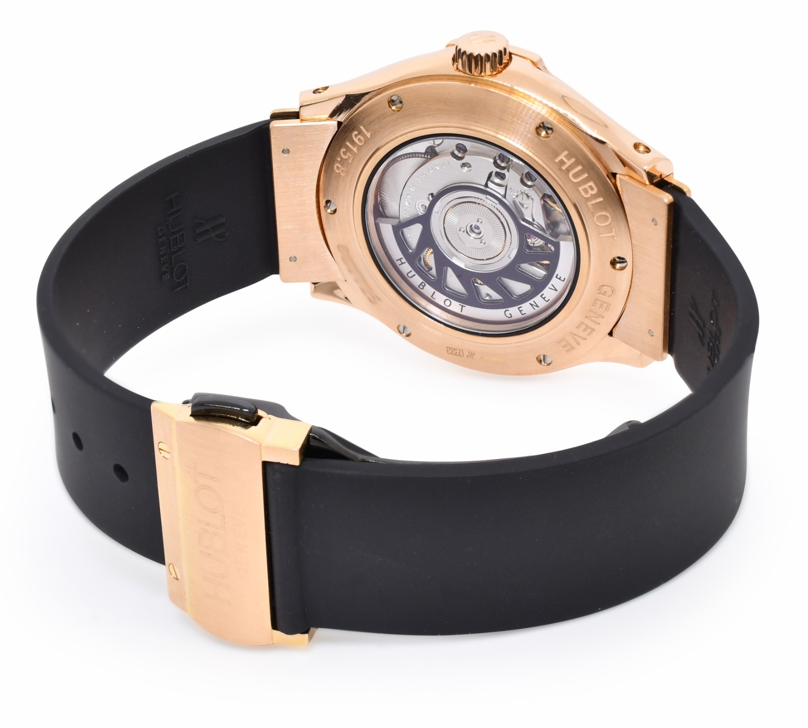 Hublot Classic Fusion 18k Rose Gold Black Dial Mens 42mm Watch +BOX 1915.8