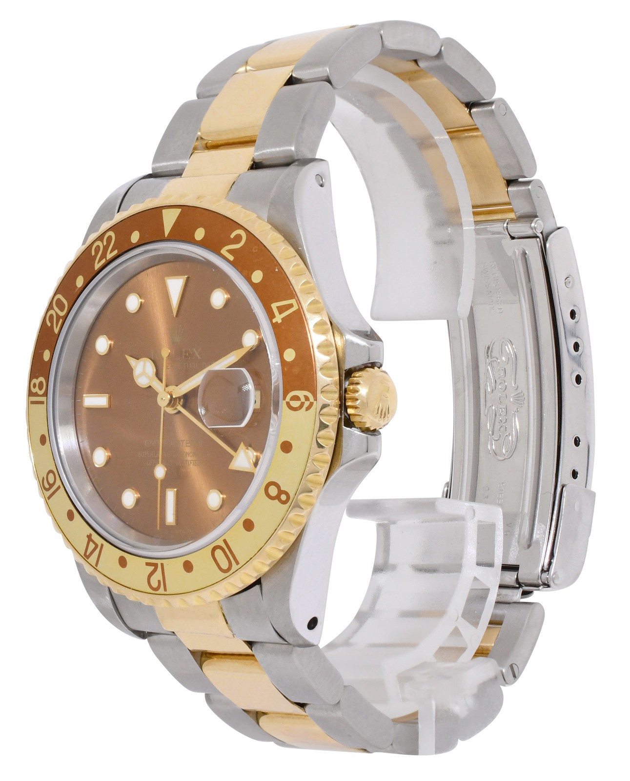Rolex GMT-Master II 18k Yellow Gold/Steel Root Beer 40mm Vintage Watch '76 16713