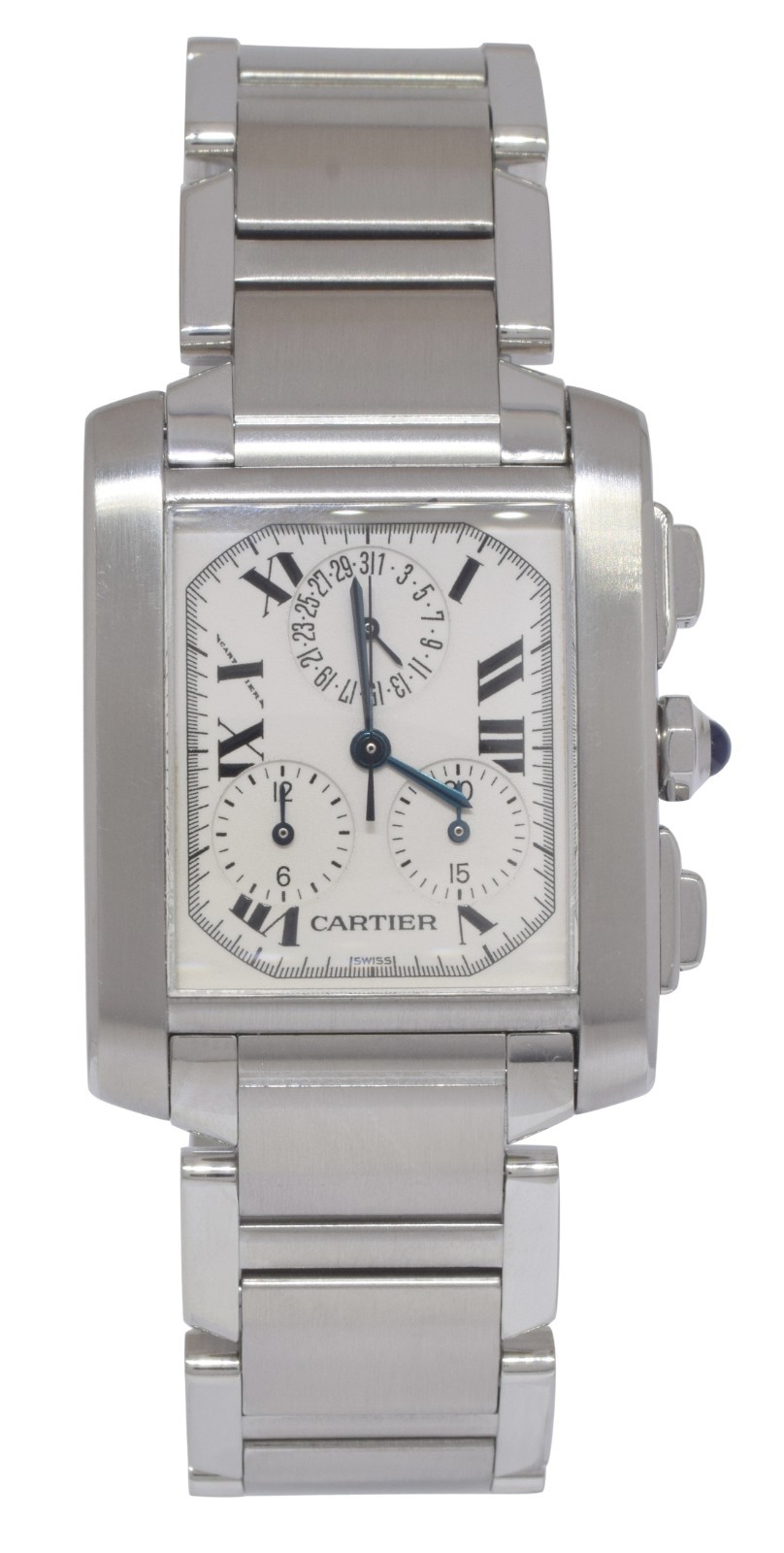 Cartier Tank Francaise Chronoflex Chronograph Steel Watch 2303