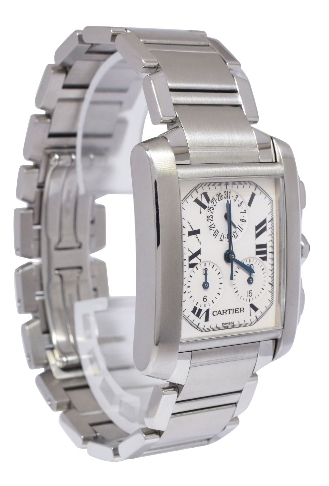 Cartier Tank Francaise Chronoflex Chronograph Steel Watch 2303