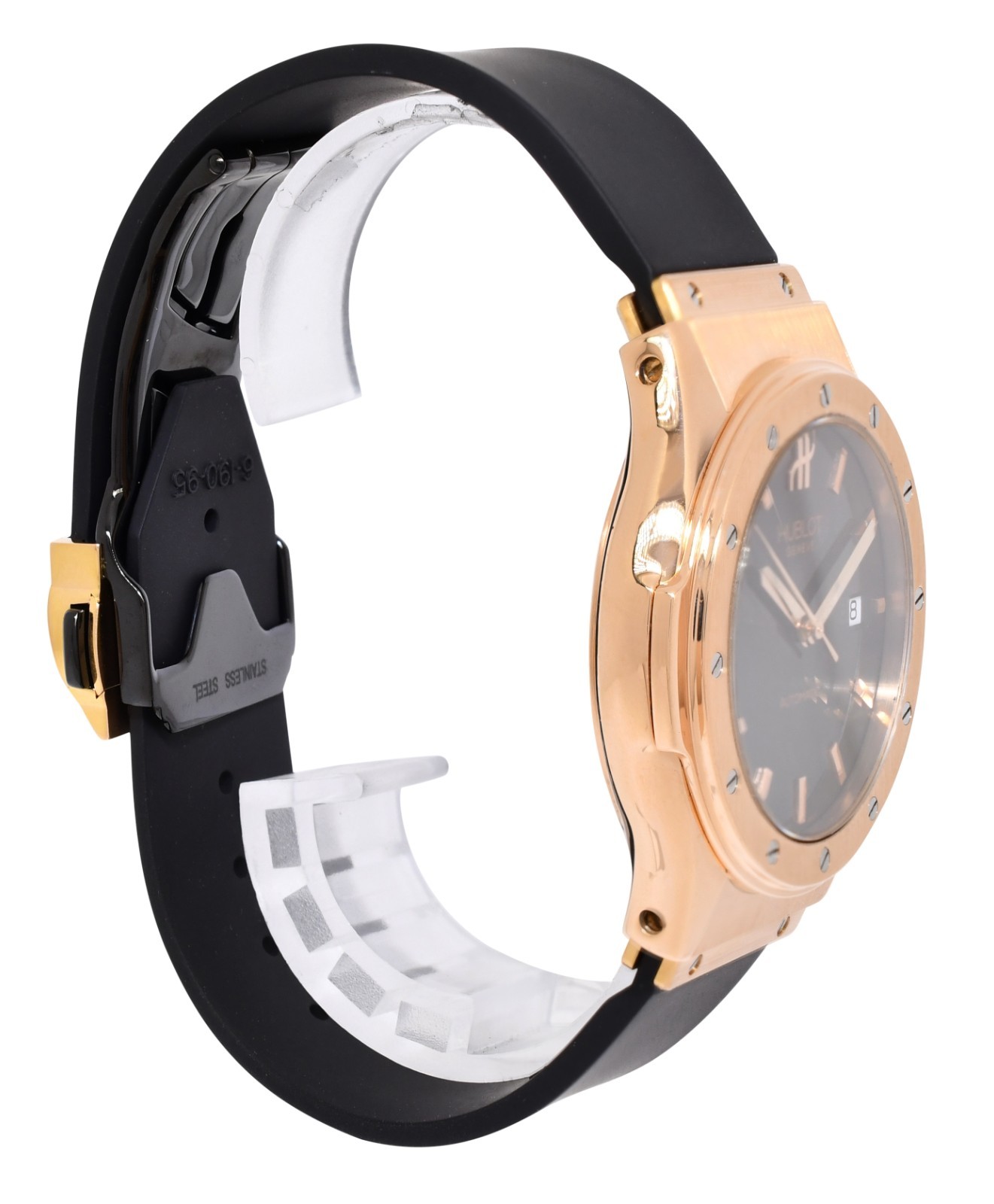 Hublot Classic Fusion 18k Rose Gold Black Dial Mens 42mm Watch +BOX 1915.8