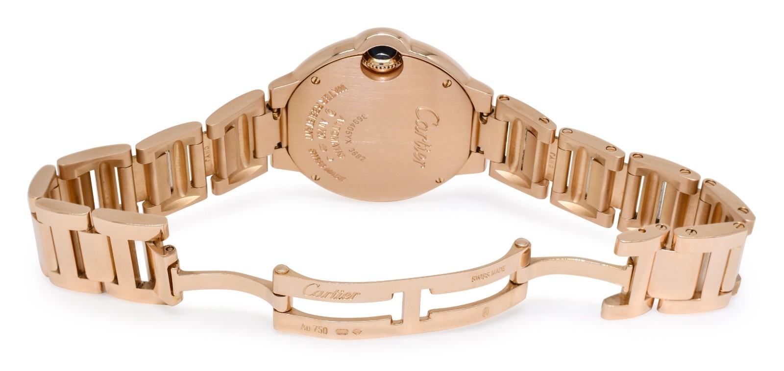 Cartier Ballon Bleu 33mm Rose Gold Diamond Bezel Watch B/P '21 WJBB0036 3682