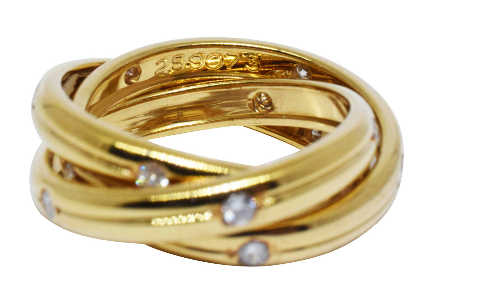 Cartier Constellation Trinity 18k Yellow Gold Diamond Ring Size 47 Box/Papers
