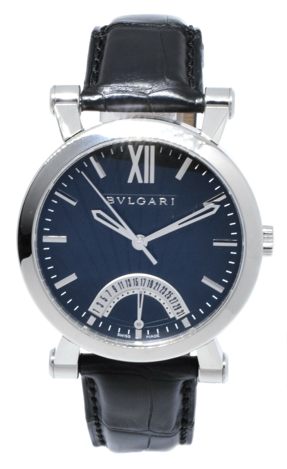 Bvlgari Sotirio Retrograde Date Steel Automatic Mens Watch Bulgari SB42SDR