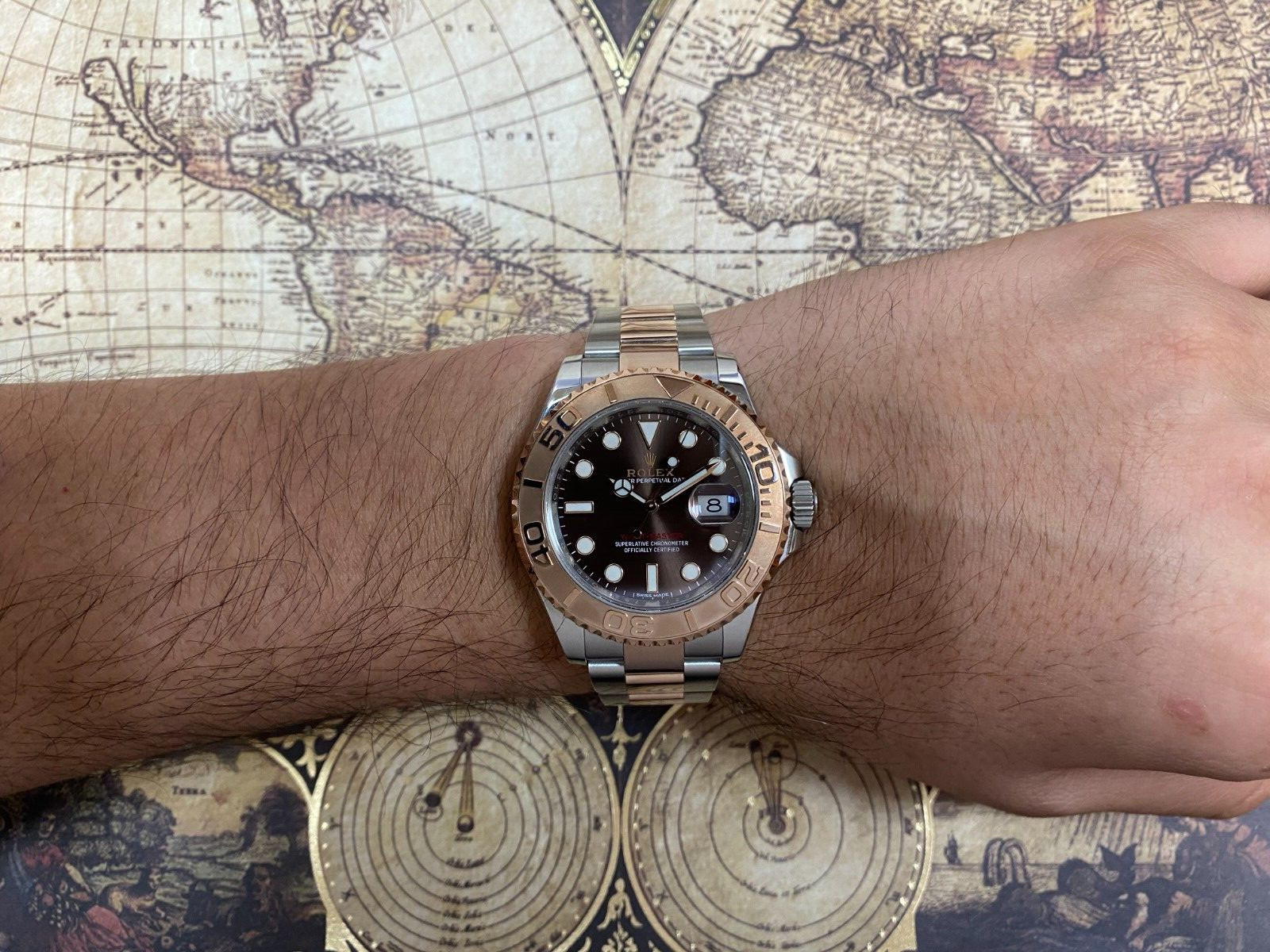 Rolex Yacht-Master 18k Rose Gold/Steel Chocolate Dial 40mm Watch B/P '18 116621