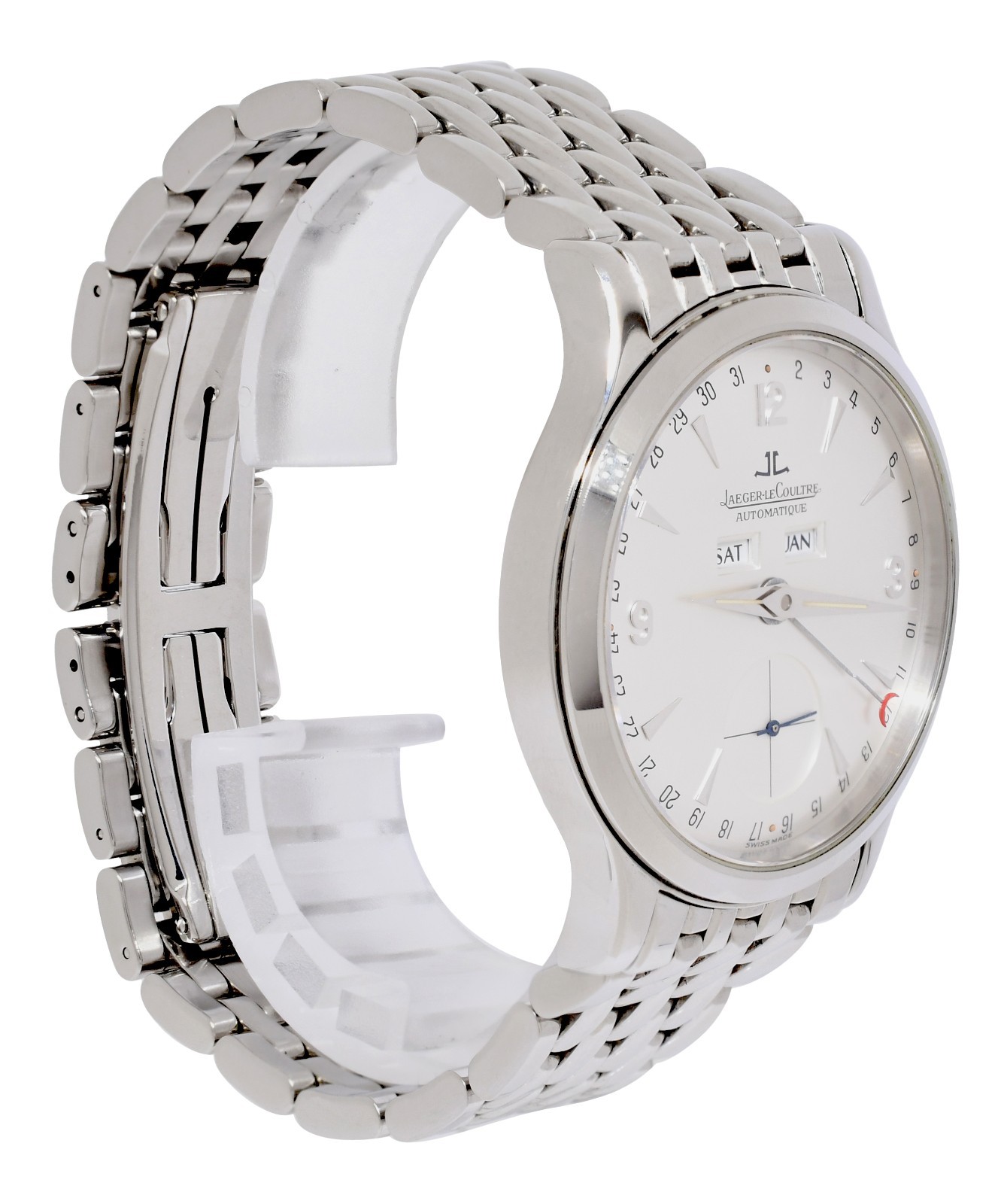 Jaeger LeCoultre Master Tripple Calendar Steel Mens 37mm Watch 140.8.87