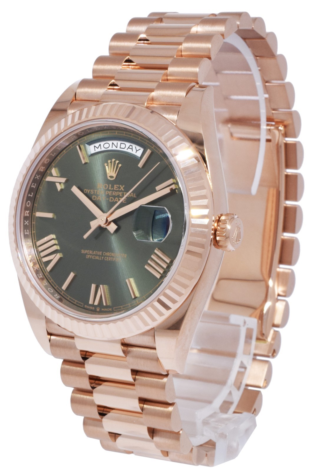 Rolex Day-Date 40 18k Rose Gold Olive Green Mens Watch B/P '23 228235 Rolex Day-Date 40 18k Rose Gold Olive Green Mens Watch B/P '23 228235