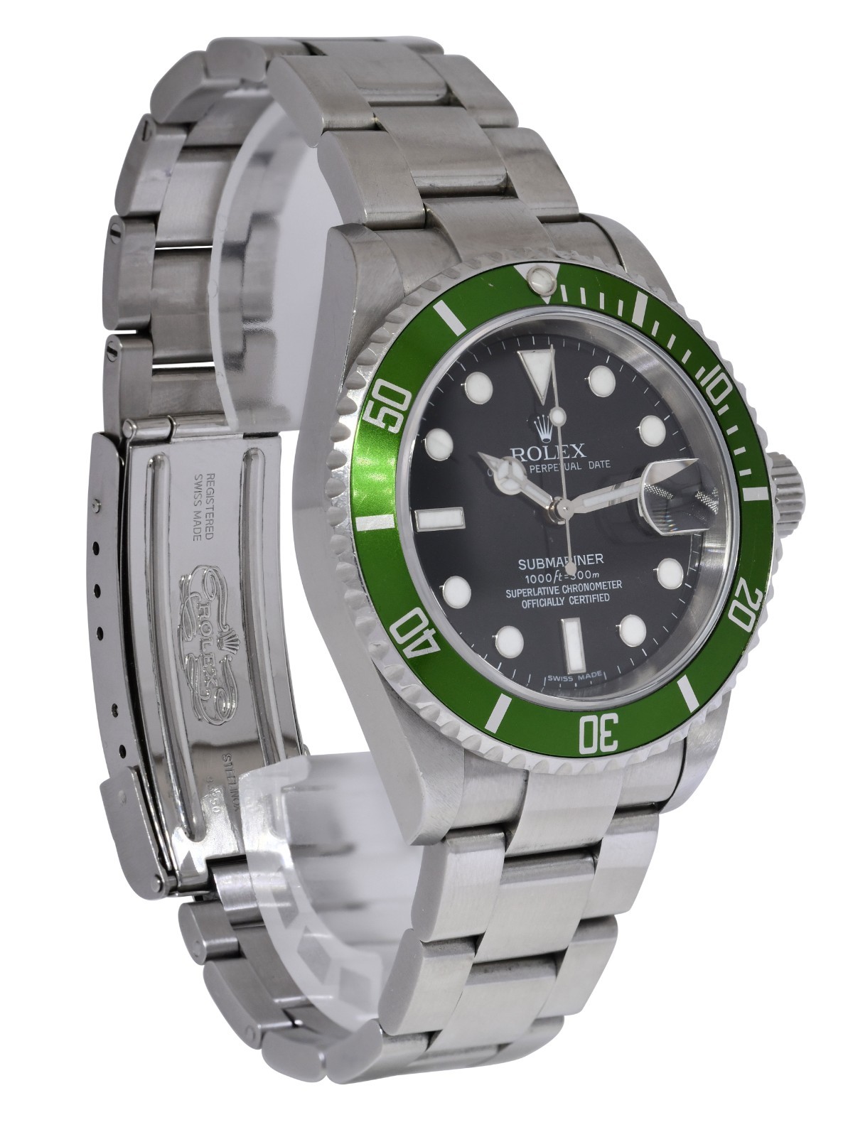 Rolex Submariner Date Kermit Green Bezel Steel Mens Automatic Watch Z B/P 16610