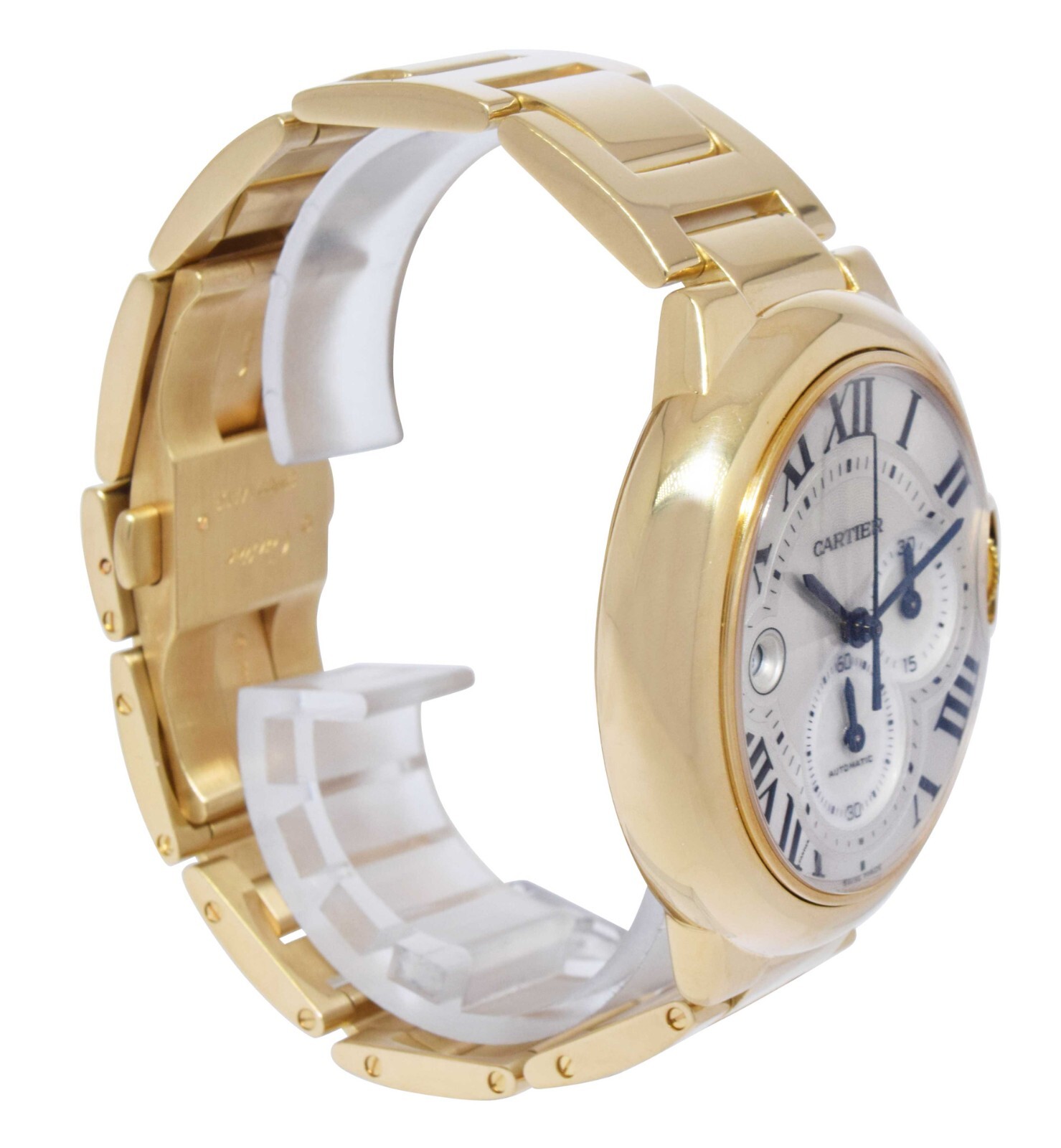 Cartier Ballon Bleu XL 44mm Chronograph 18k Yellow Gold Mens Watch W6920008 3106