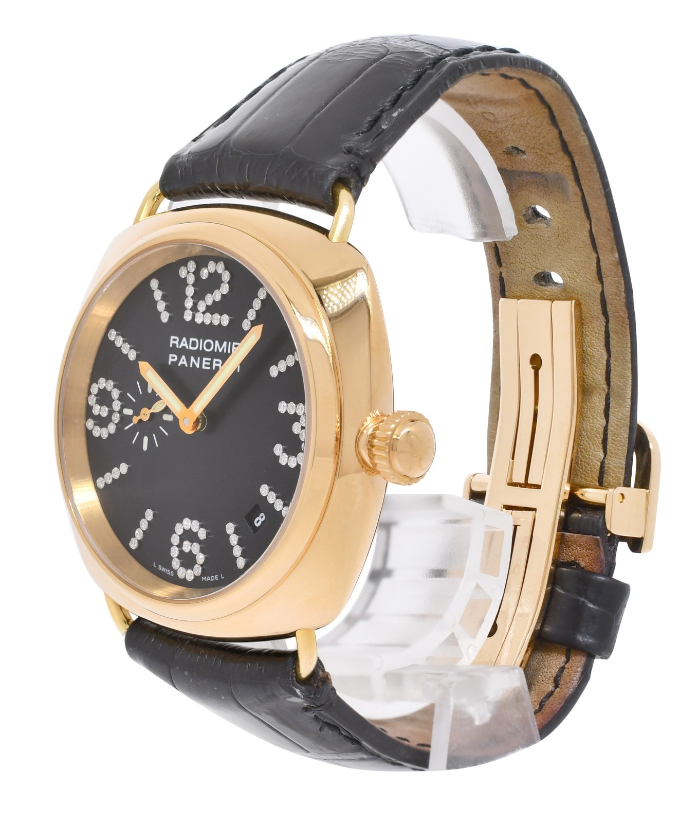Panerai Radiomir PAM 136 18k Rose Gold Diamond Dial 40mm Watch B/P PAM00136