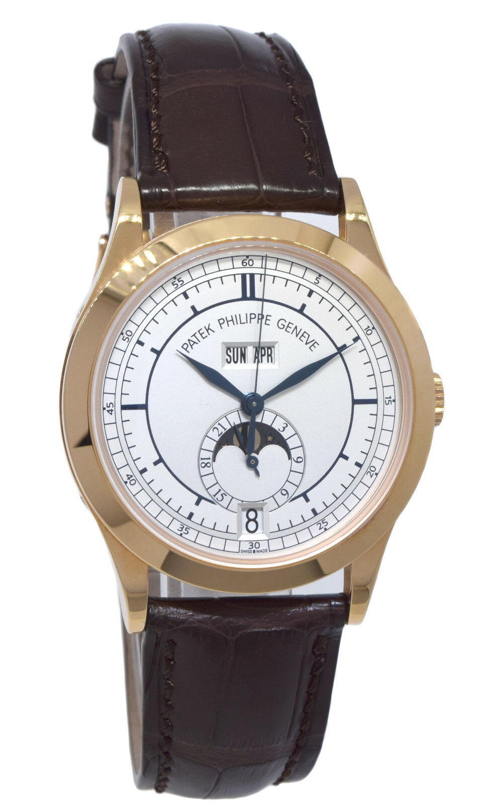 Patek Philippe Annual Calendar 18k RG Silver Sector Dial Box/Papers 5396R-001