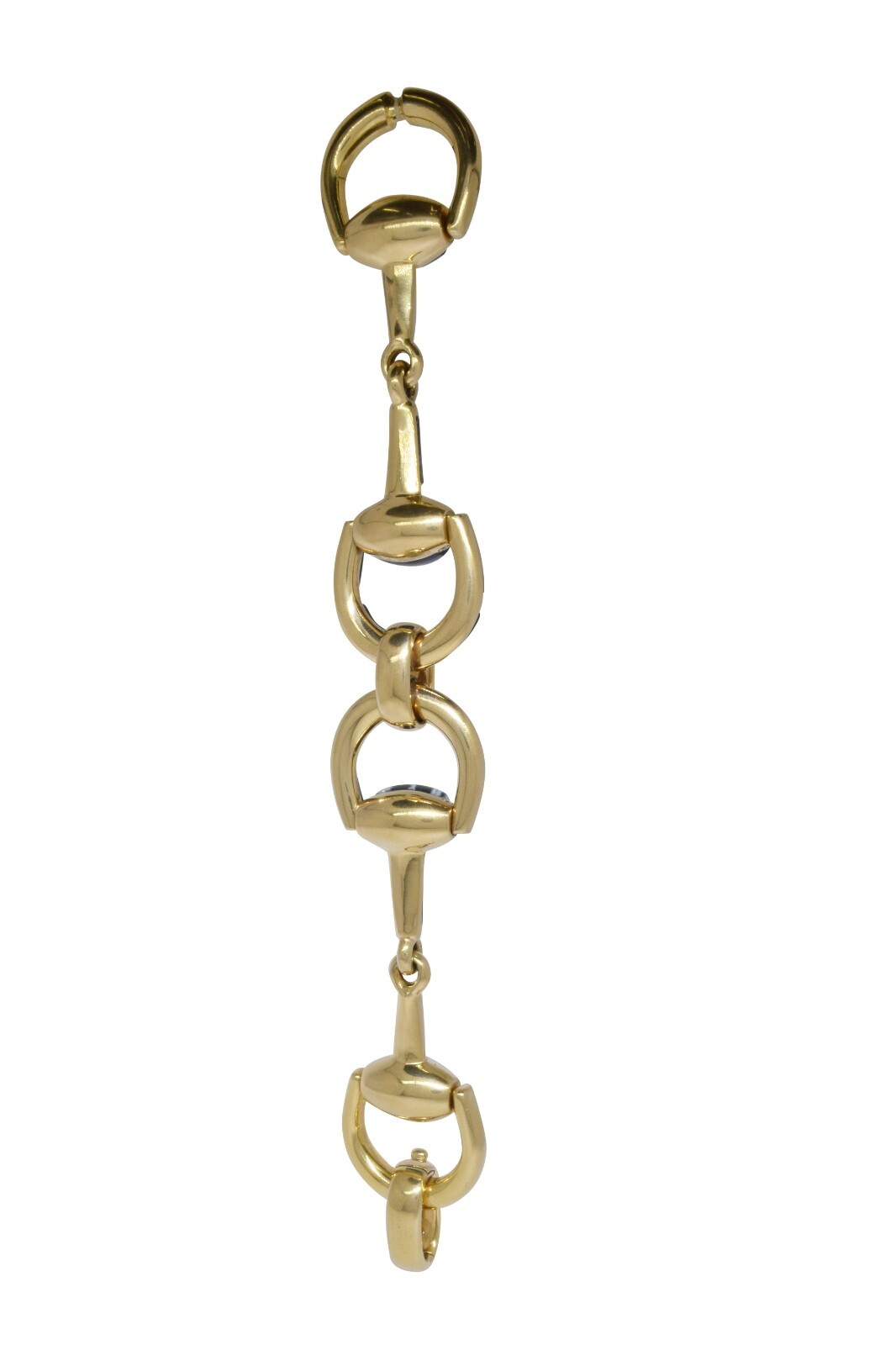 Gucci 1 Horsebit Diamond Agate/Onyx & 1ct Diamond 18K Yellow Gold 7.5'' Bracelet