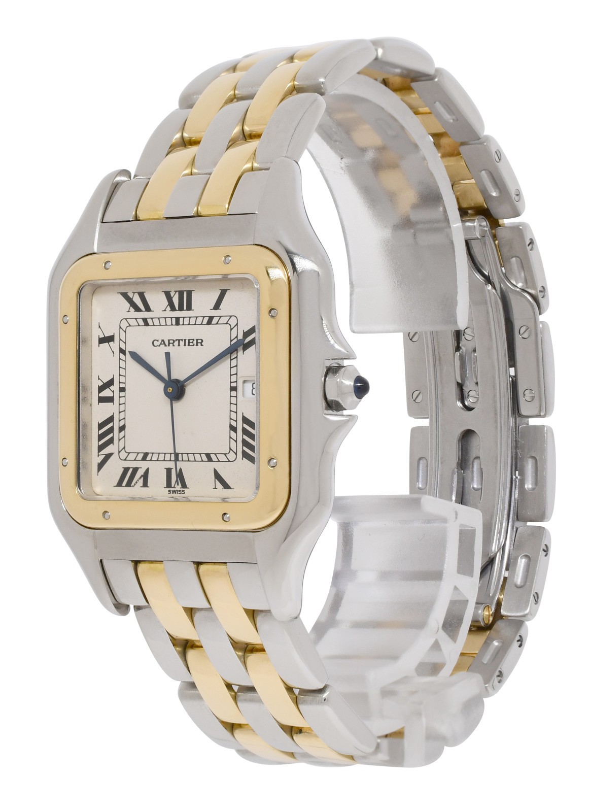 Cartier Panthere Jumbo 2 Row 18k Yellow Gold/Steel 29.5mm Quartz Watch 83957