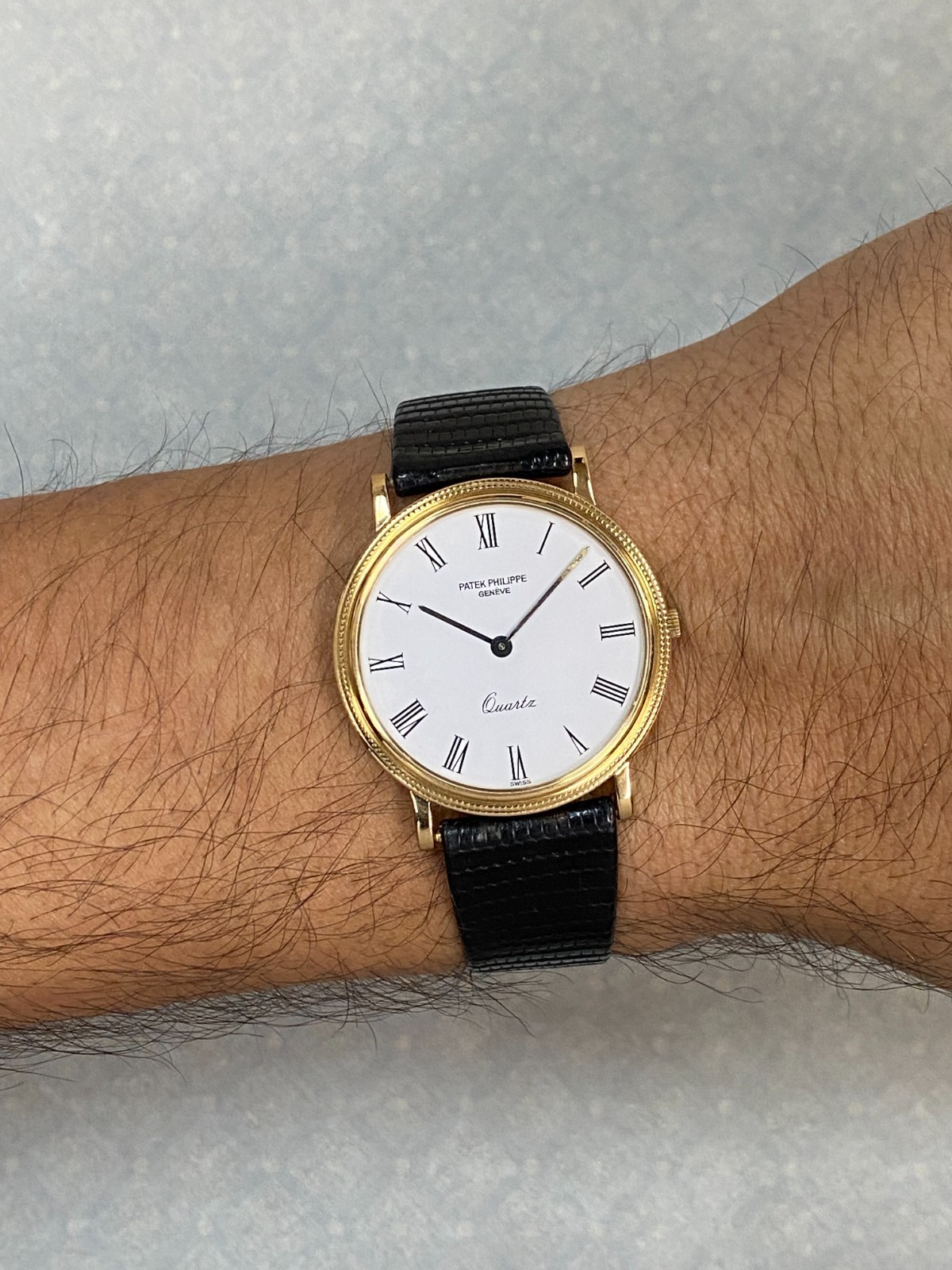 Patek Philippe Calatrava 18k Yellow Gold White Dial 33mm Quartz Watch 3744