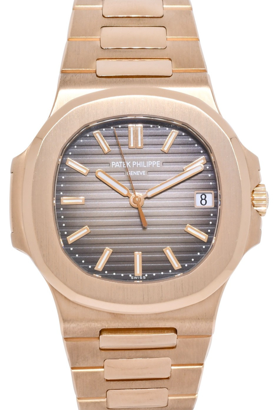 Patek Philippe Nautilus 18k Rose Gold Brown Dial Mens 40mm Watch B/P '18 5711/1R