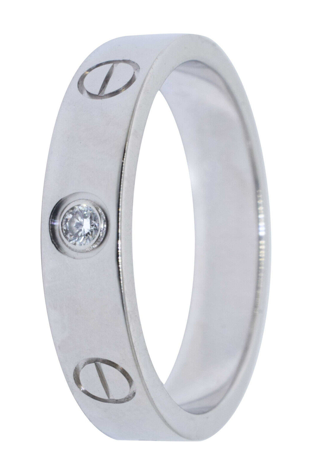 Cartier Love Ring 18k White Gold Wedding Band Size 51 B4050551