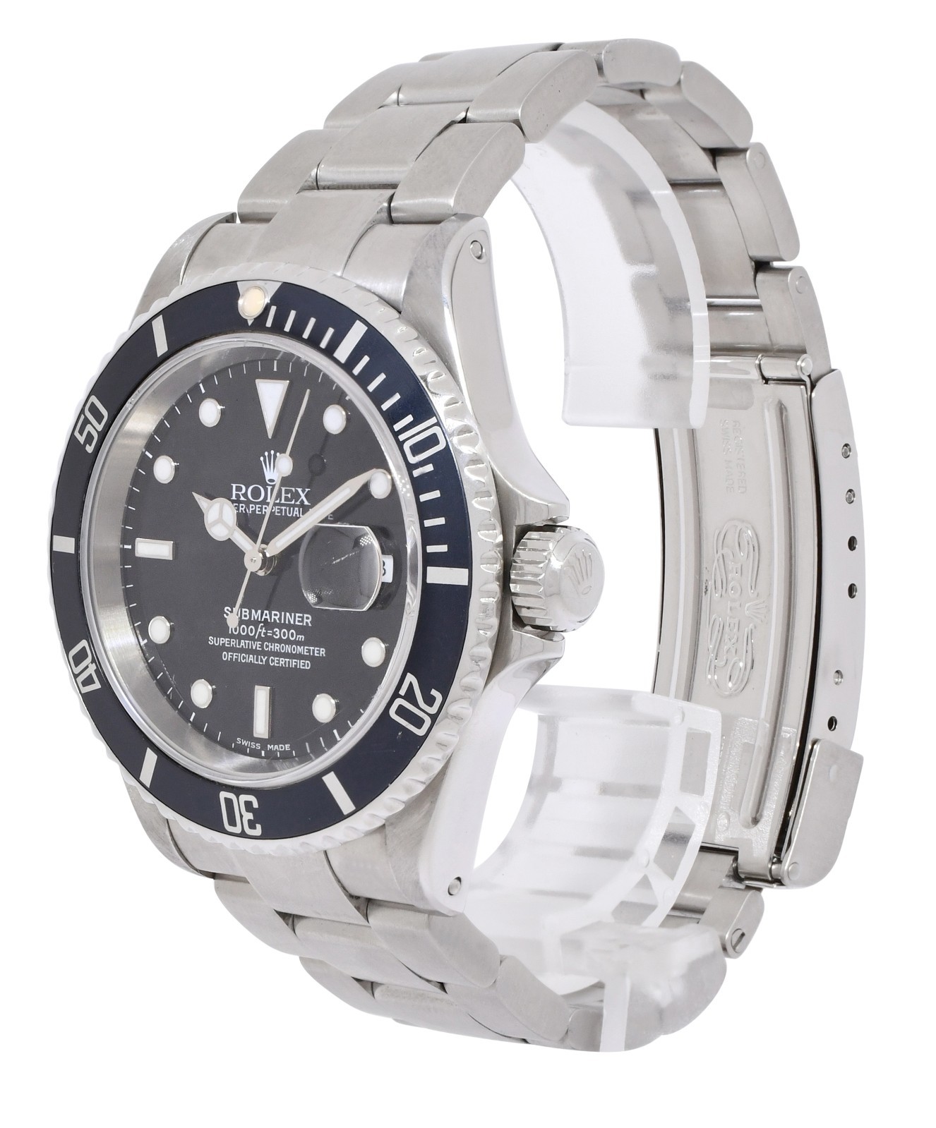 Rolex Submariner Date Steel Black Dial/Bezel Mens 40mm Watch Y 16610