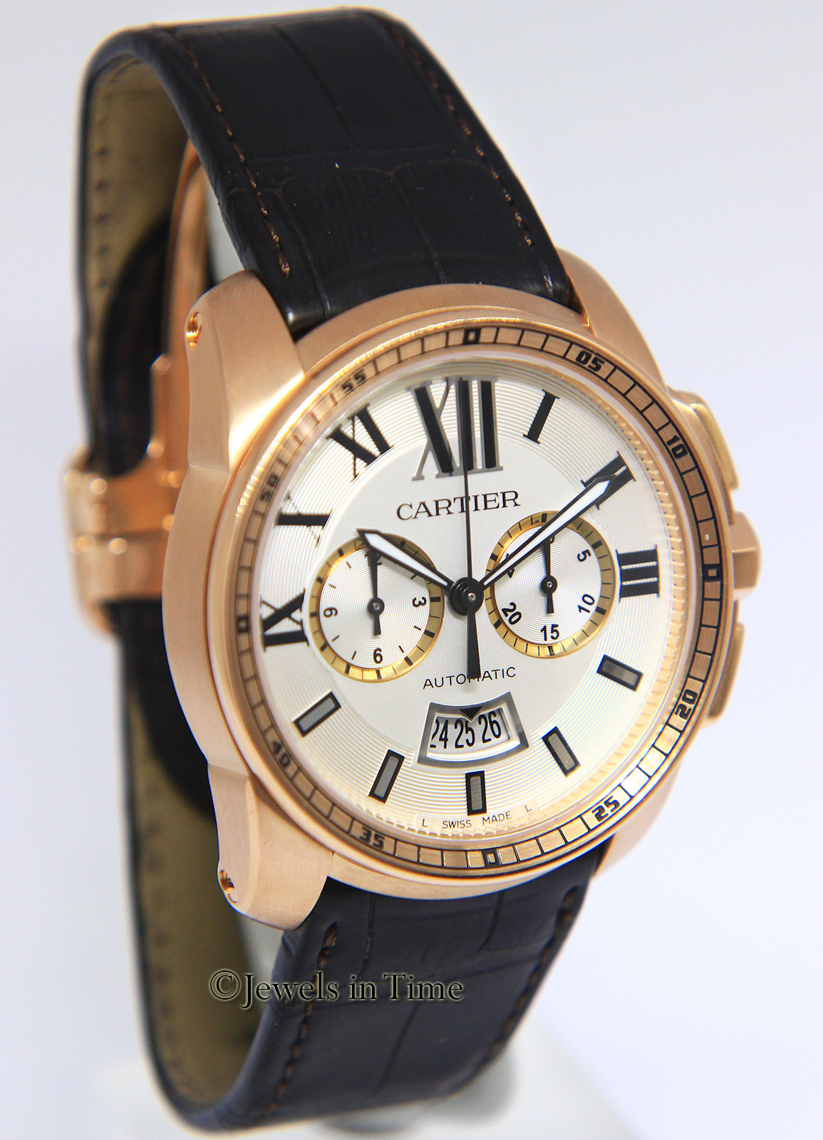Cartier Calibre 18k Rose Gold Silver Dial 42mm Watch Box/Papers 3577 W7100044