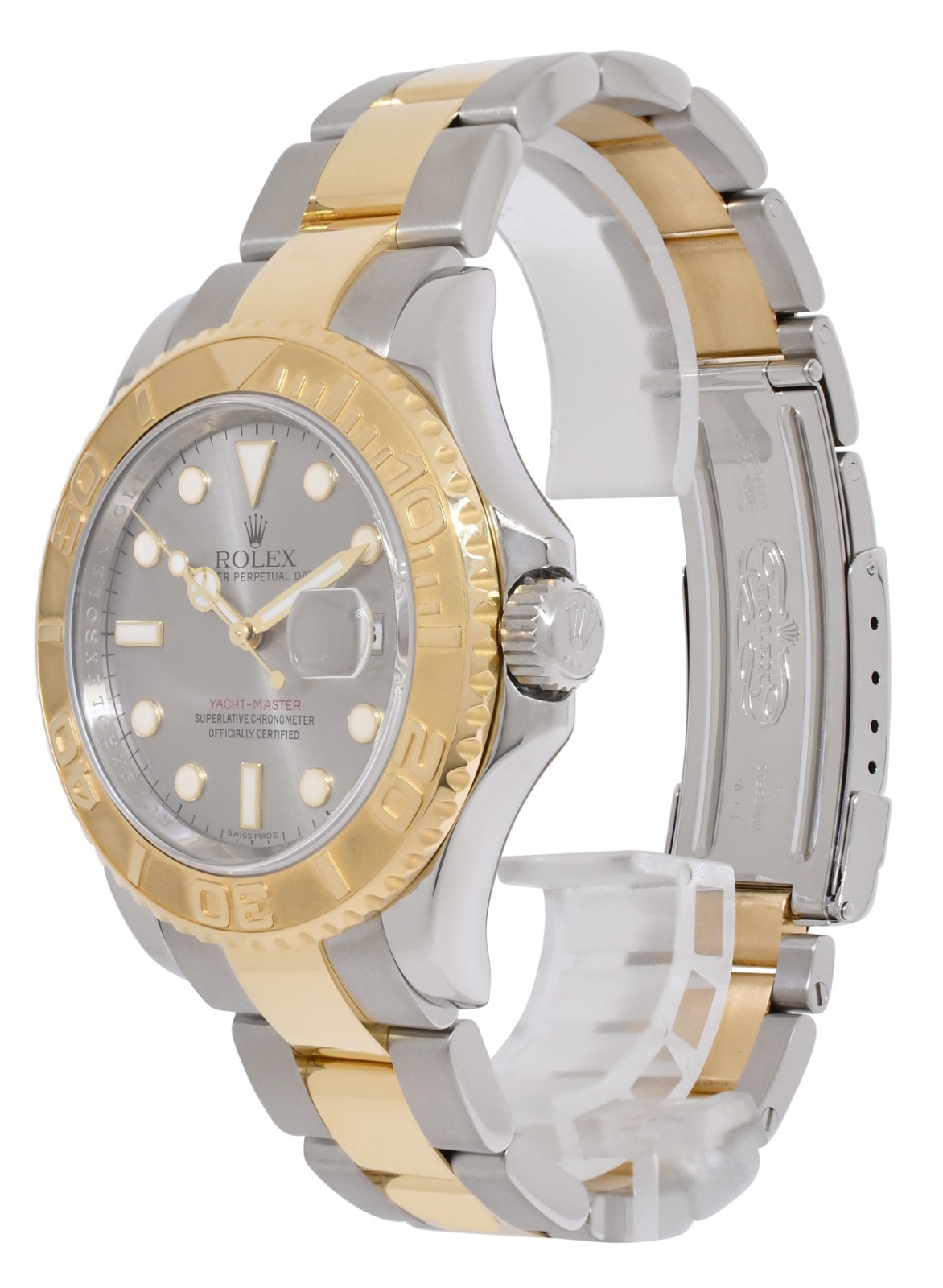 Rolex Yacht-Master 18k Yellow Gold/Steel Gray Dial 40mm Watch M +Card 16623