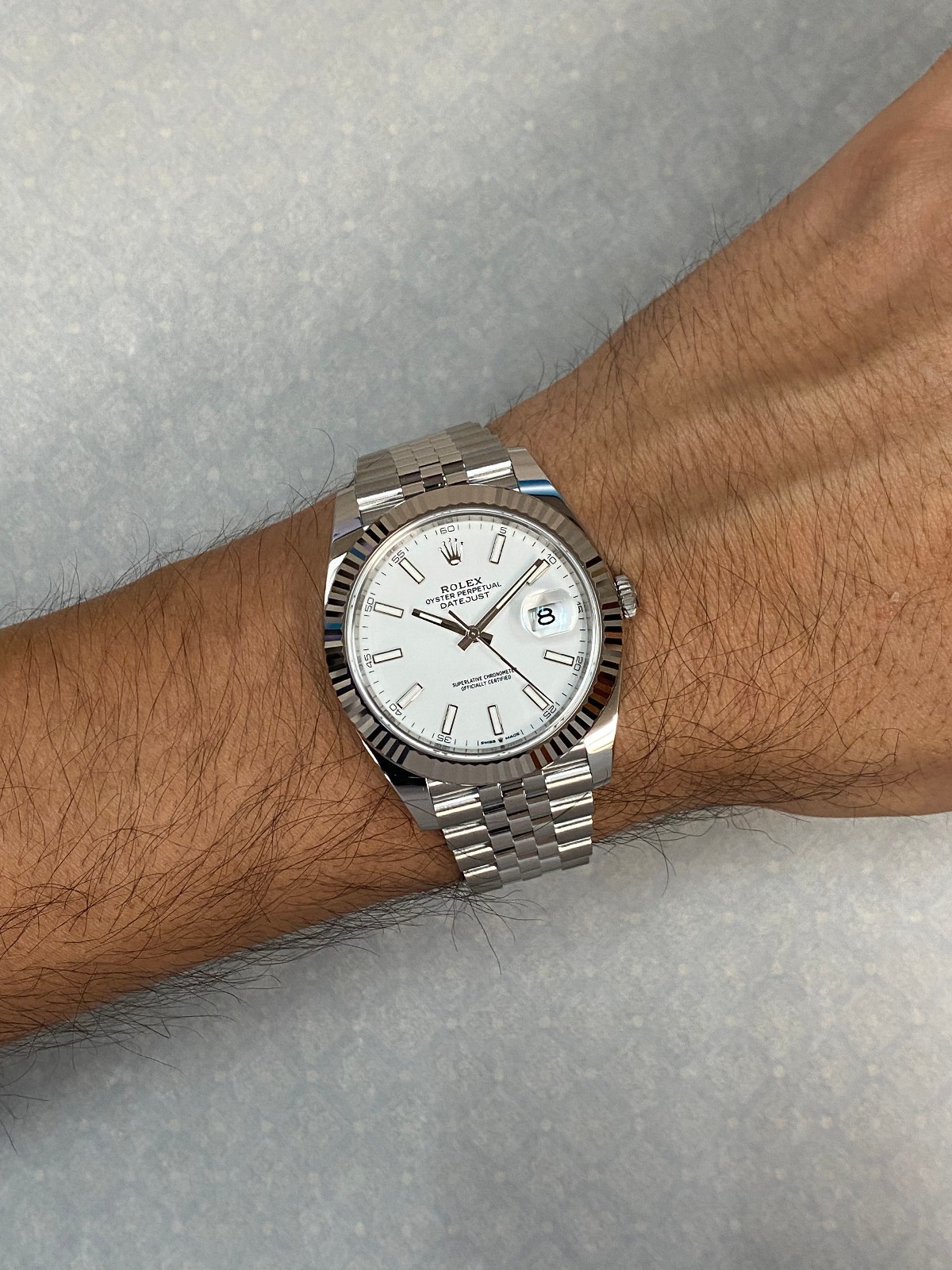 NEW Rolex Datejust 41 Steel & Gold Bezel White Dial Jubilee Watch B/P '25 126334