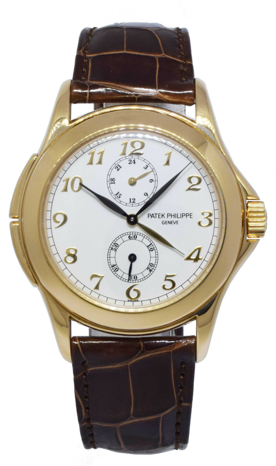 Patek Philippe 5134 Travel Time 18k Yellow Gold Mens 37mm Manual Watch 5134J