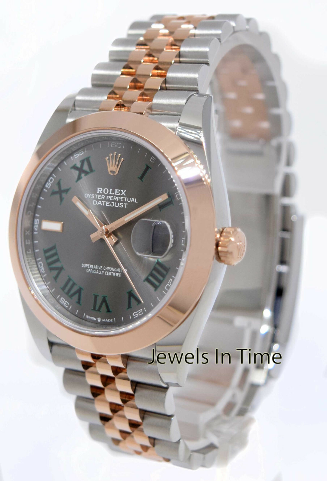 NOS Rolex Datejust 41 Steel / 18k RG Wimbledon Dial Watch Box/papers '21 126301