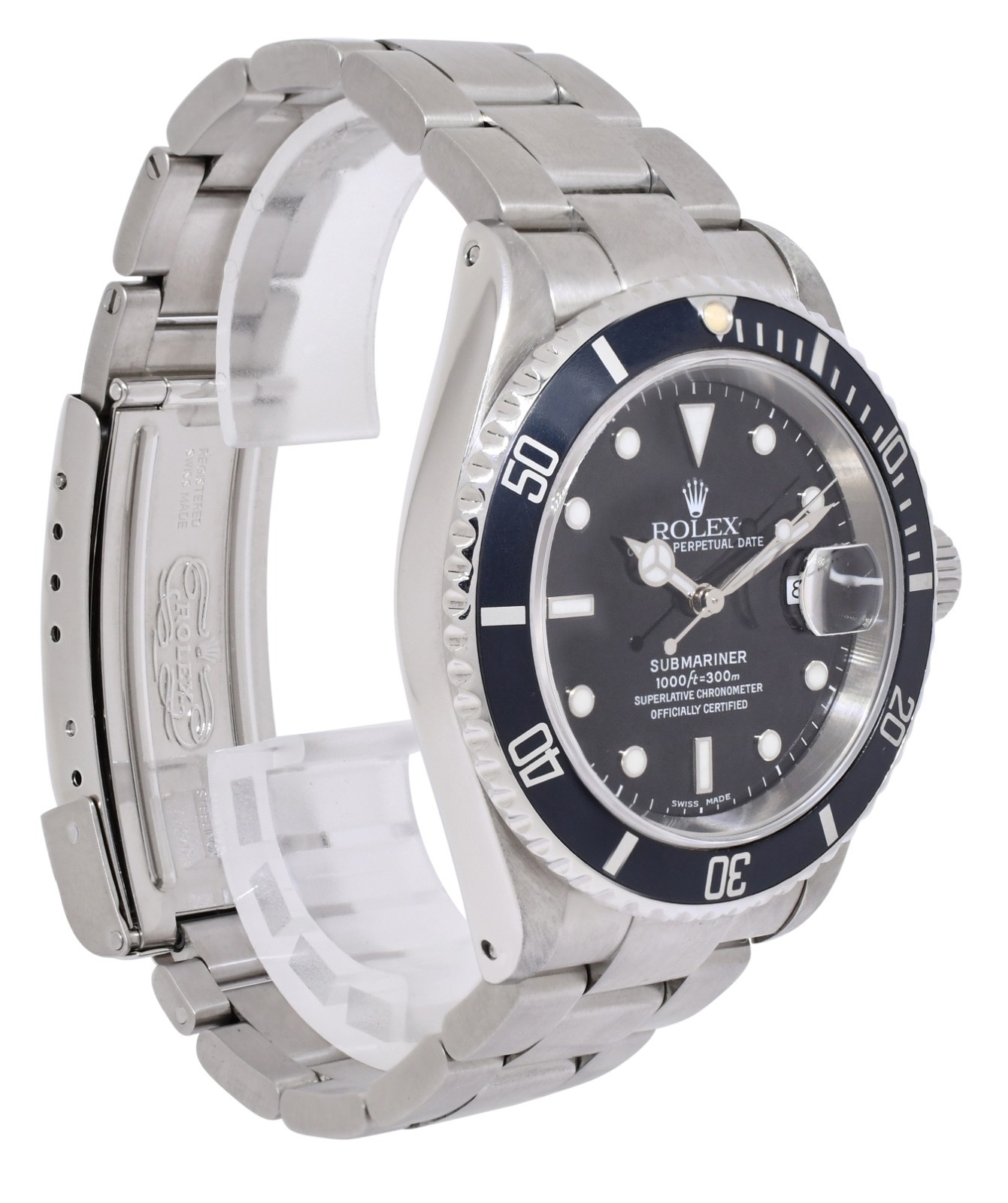Rolex Submariner Date Steel Black Dial/Bezel Mens 40mm Watch Y 16610