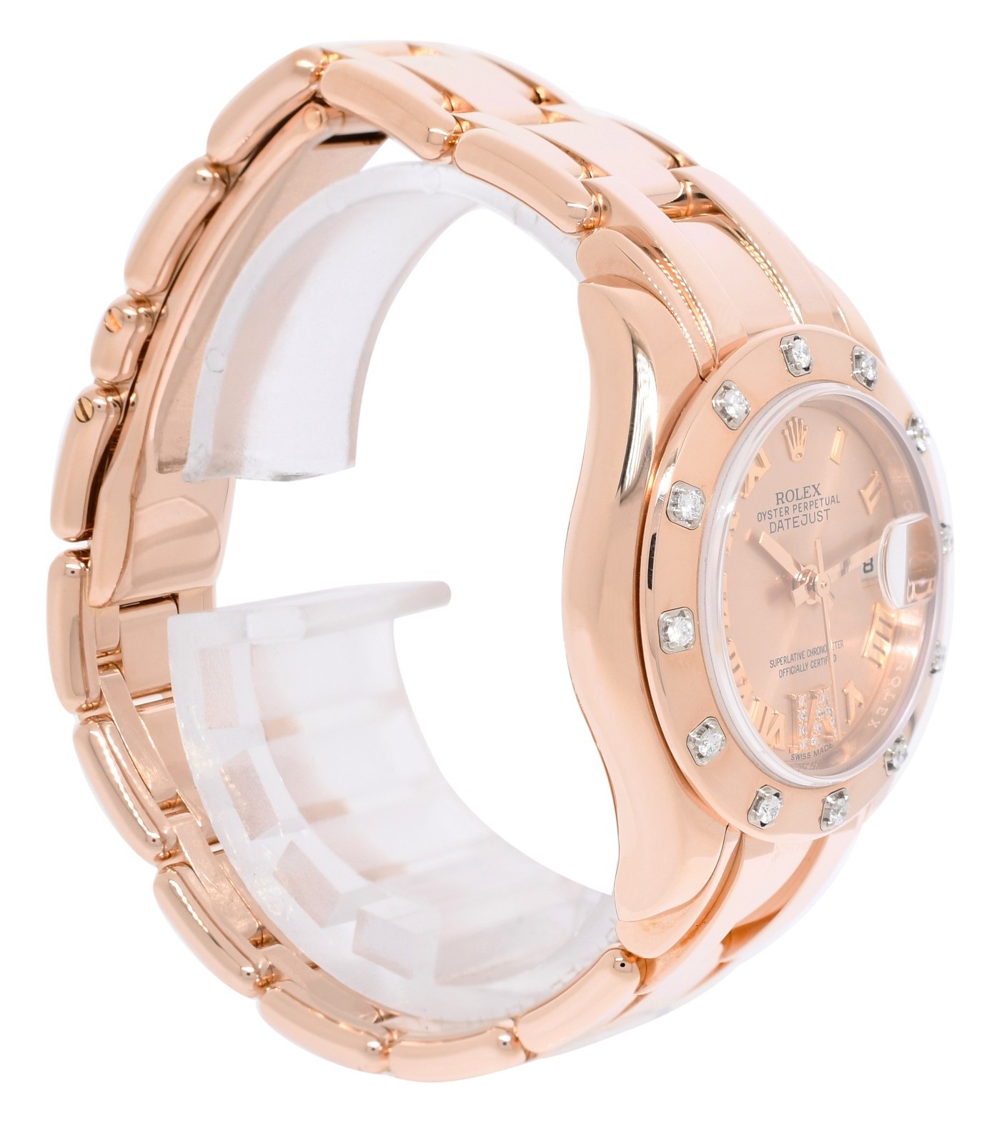 Rolex Pearlmaster 18k Rose Gold Pink Diamond Ladies 29mm Watch +Papers '17 80315