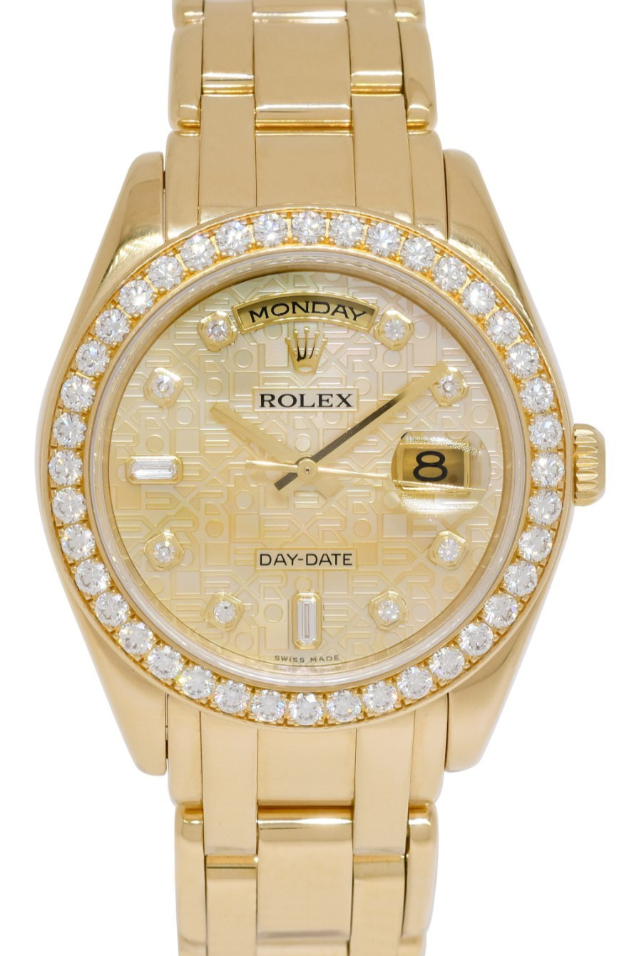 Rolex Masterpiece 18k Yellow Gold MOP Jubilee Diamond 39mm Watch D 18948
