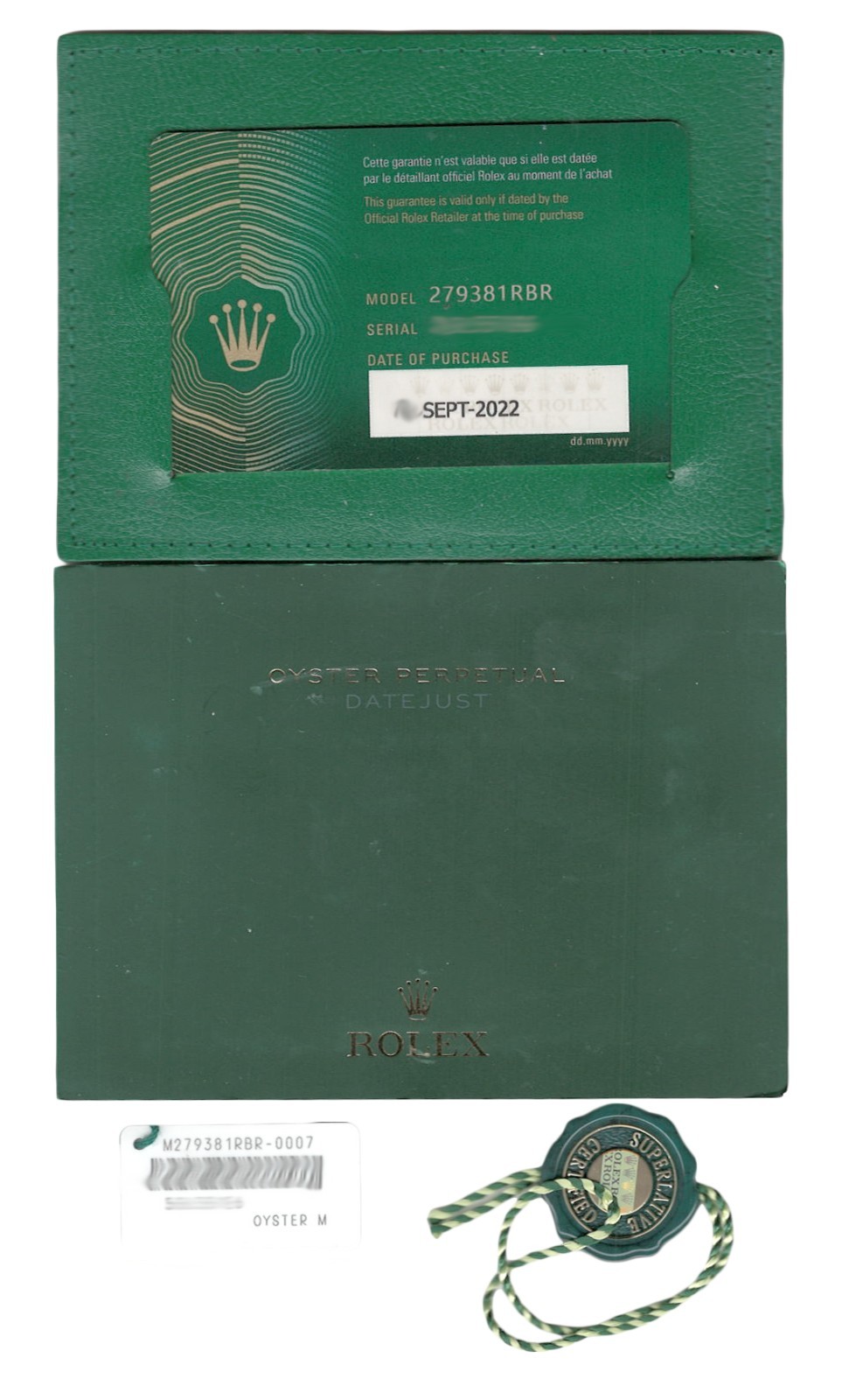 Rolex Datejust 28 Rose Gold/Steel Olive Green Diamond Watch +Card '22 279381RBR