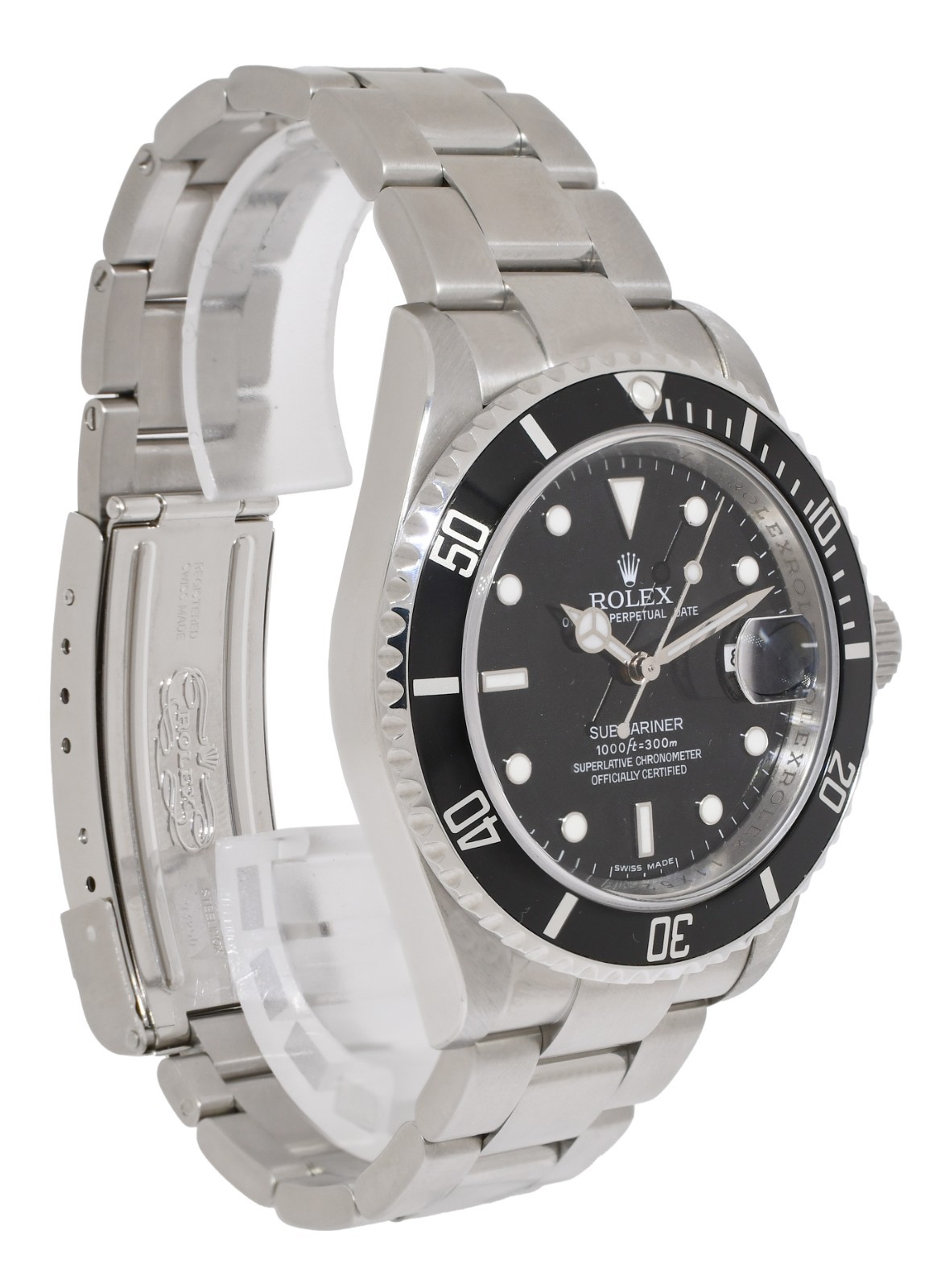 Rolex Submariner Date Steel Black Dial/Bezel Mens 40mm Watch '12+ 16610