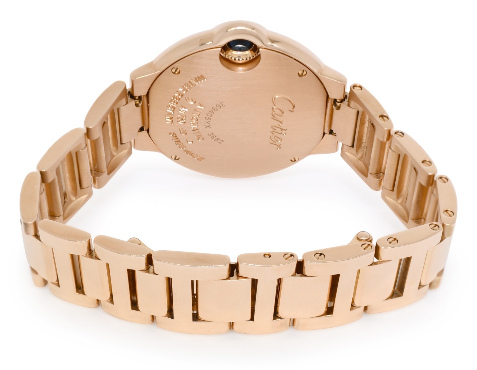 Cartier Ballon Bleu 33mm Rose Gold Diamond Bezel Watch B/P '21 WJBB0036 3682