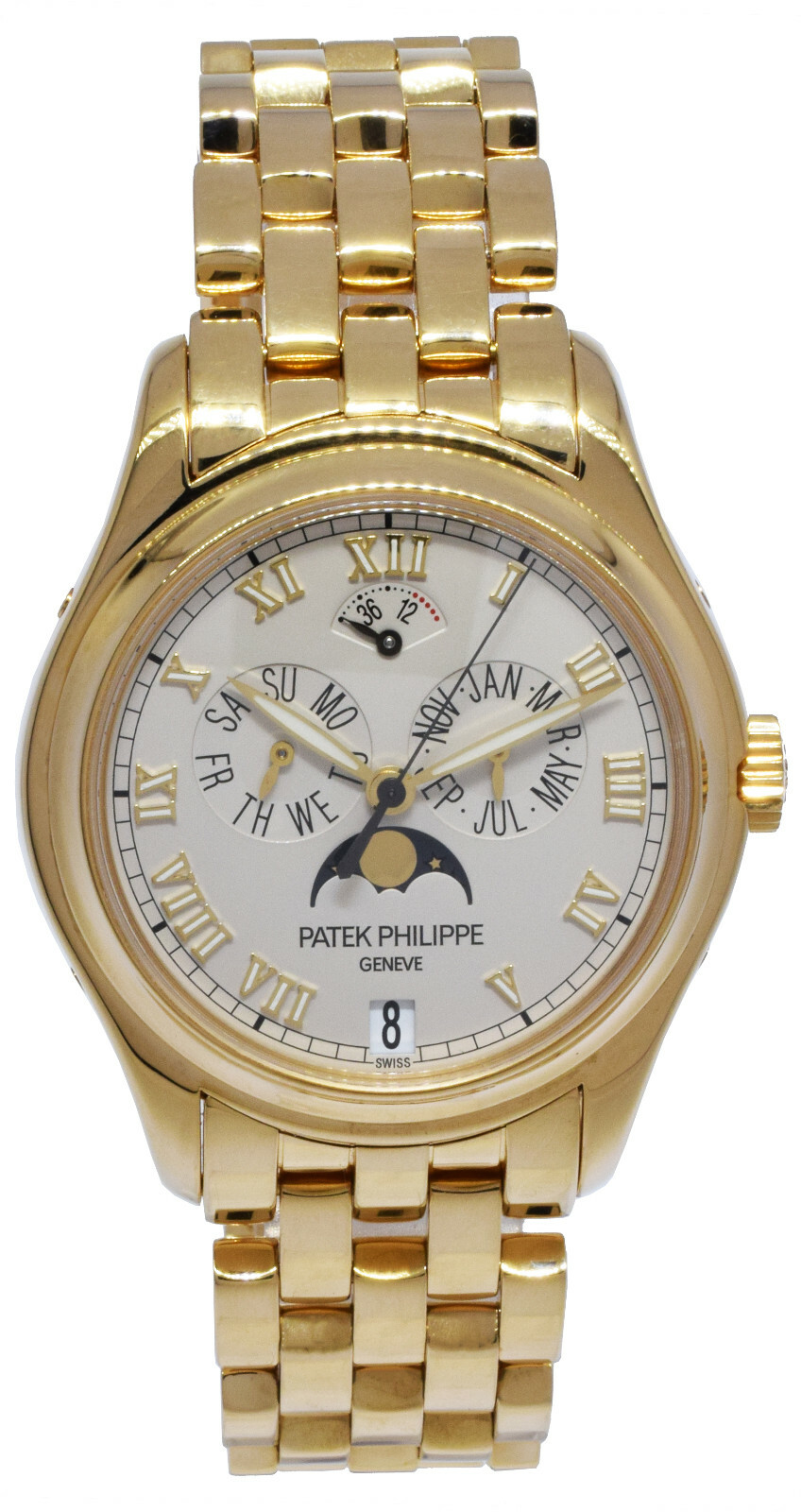 Patek Philippe Annual Calendar Moon 18k Yellow Gold Mens 37mm Watch 5036/1J
