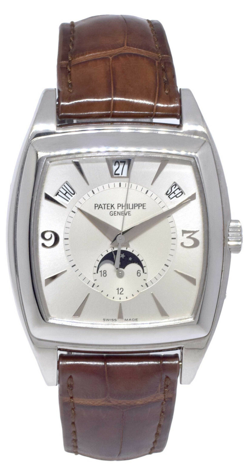 Patek Philippe Mens Gondolo Calendario 18k WG Automatic Watch Papers '06 5135G