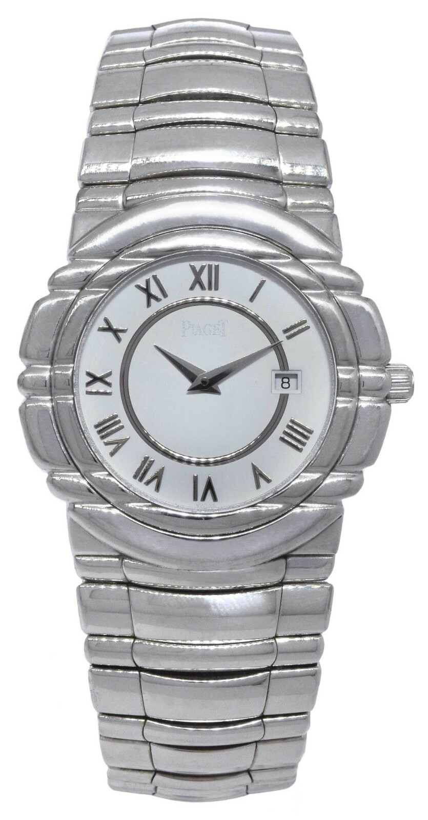 Piaget Tanagra 18k White Gold 35mm White Roman Dial Quartz Watch 17041 M 401 D