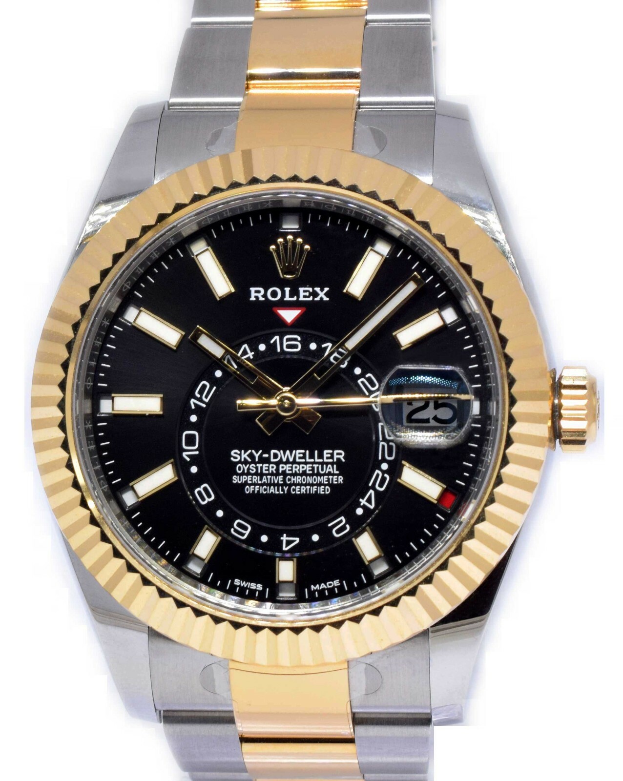 NOS Rolex Sky-Dweller Black Dial 18k Gold & Steel 42mm Watch B/P '21 326933 NOS Rolex Sky-Dweller Black Dial 18k Gold & Steel 42mm Watch B/P '21 326933