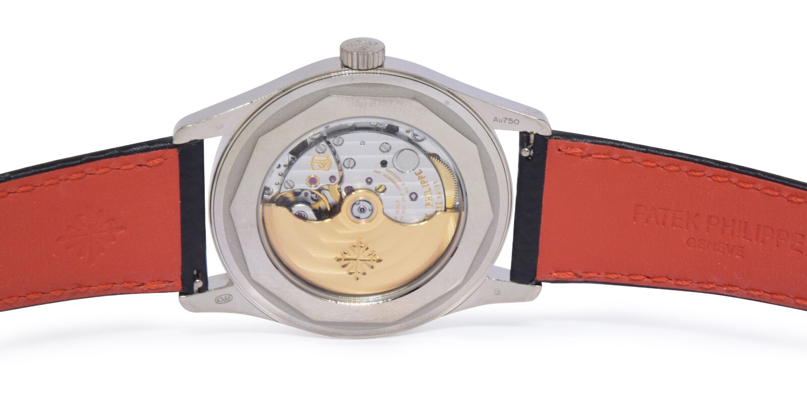 Patek Philippe Calatrava 6007 18k White Gold Red Accents 40mm Watch BP 6007G-010