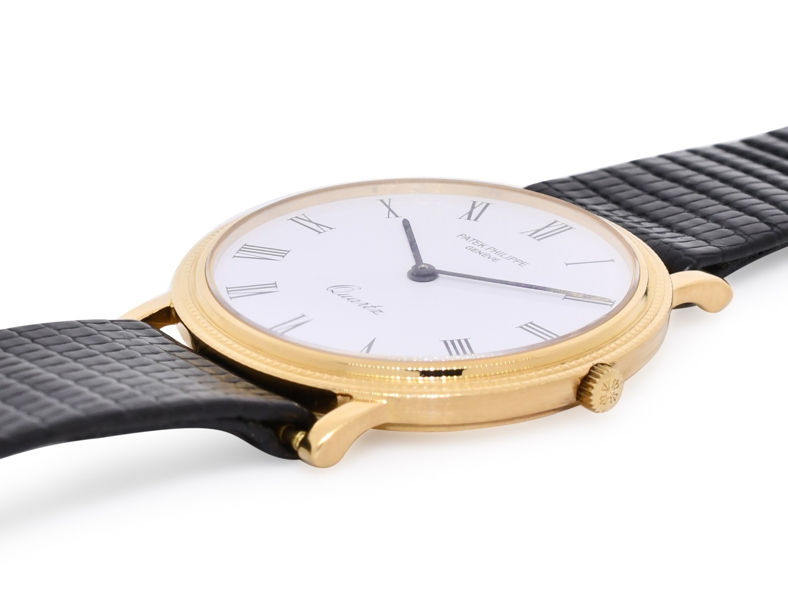 Patek Philippe Calatrava 18k Yellow Gold White Dial 33mm Quartz Watch 3744