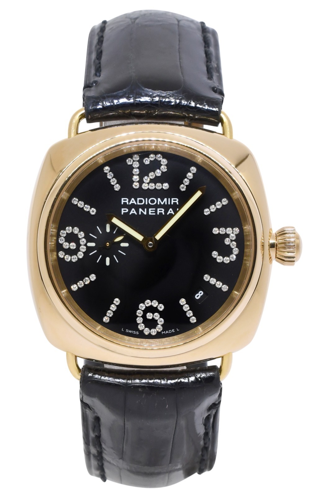 Panerai Radiomir PAM 136 18k Rose Gold Diamond Dial 40mm Watch B/P PAM00136