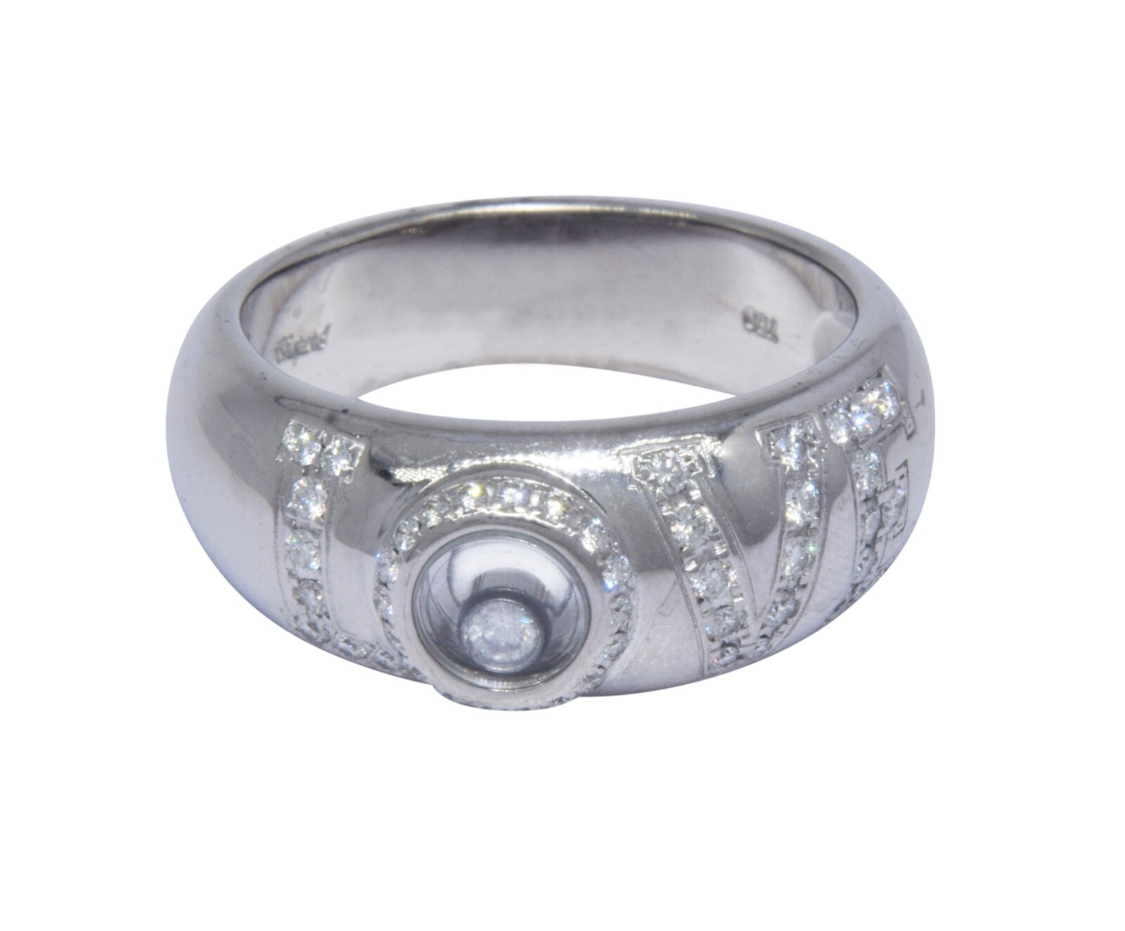 Chopard Happy Diamond Love Ring 18k White Gold Love Ring 7.5 82/2898