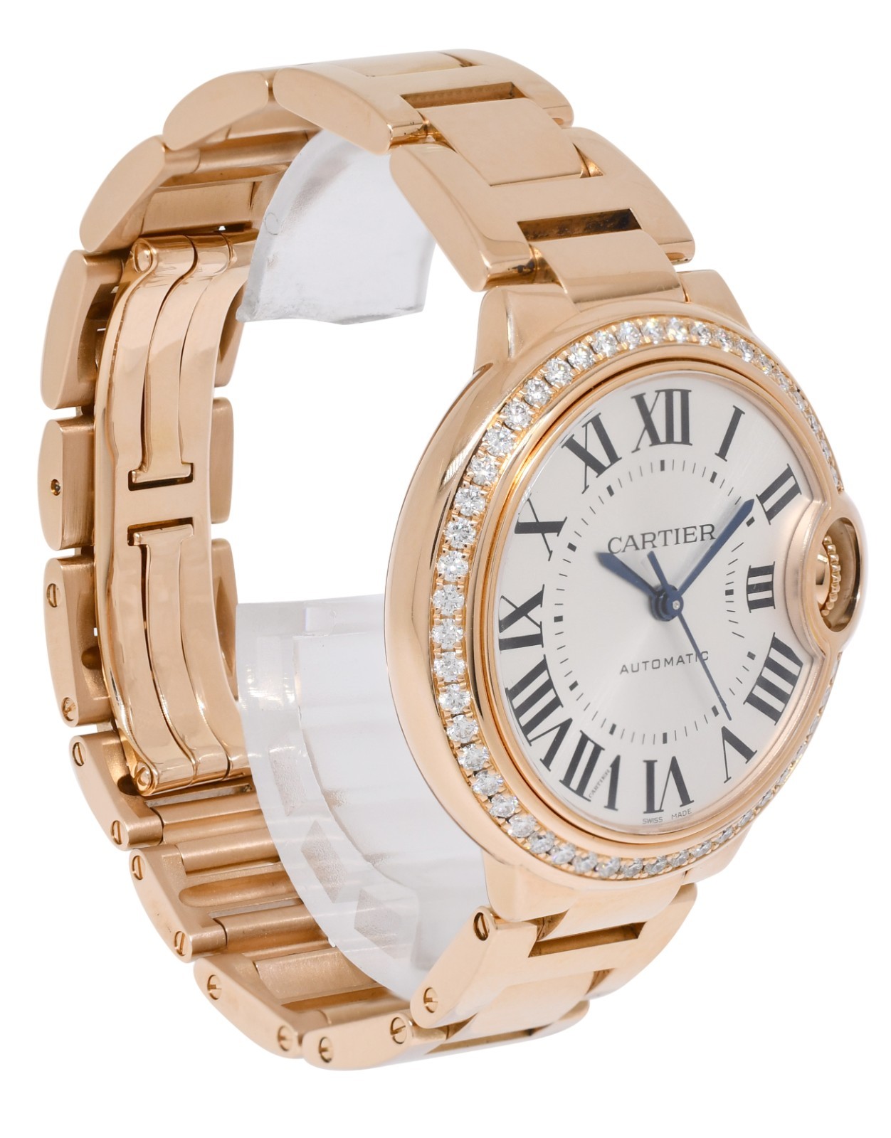 Cartier Ballon Bleu 33mm Rose Gold Diamond Bezel Watch B/P '21 WJBB0036 3682