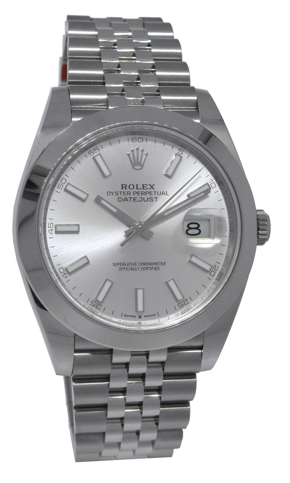NOS Rolex Datejust 41 Steel Silver Dial Jubilee Bracelet Watch B/P '21 126300