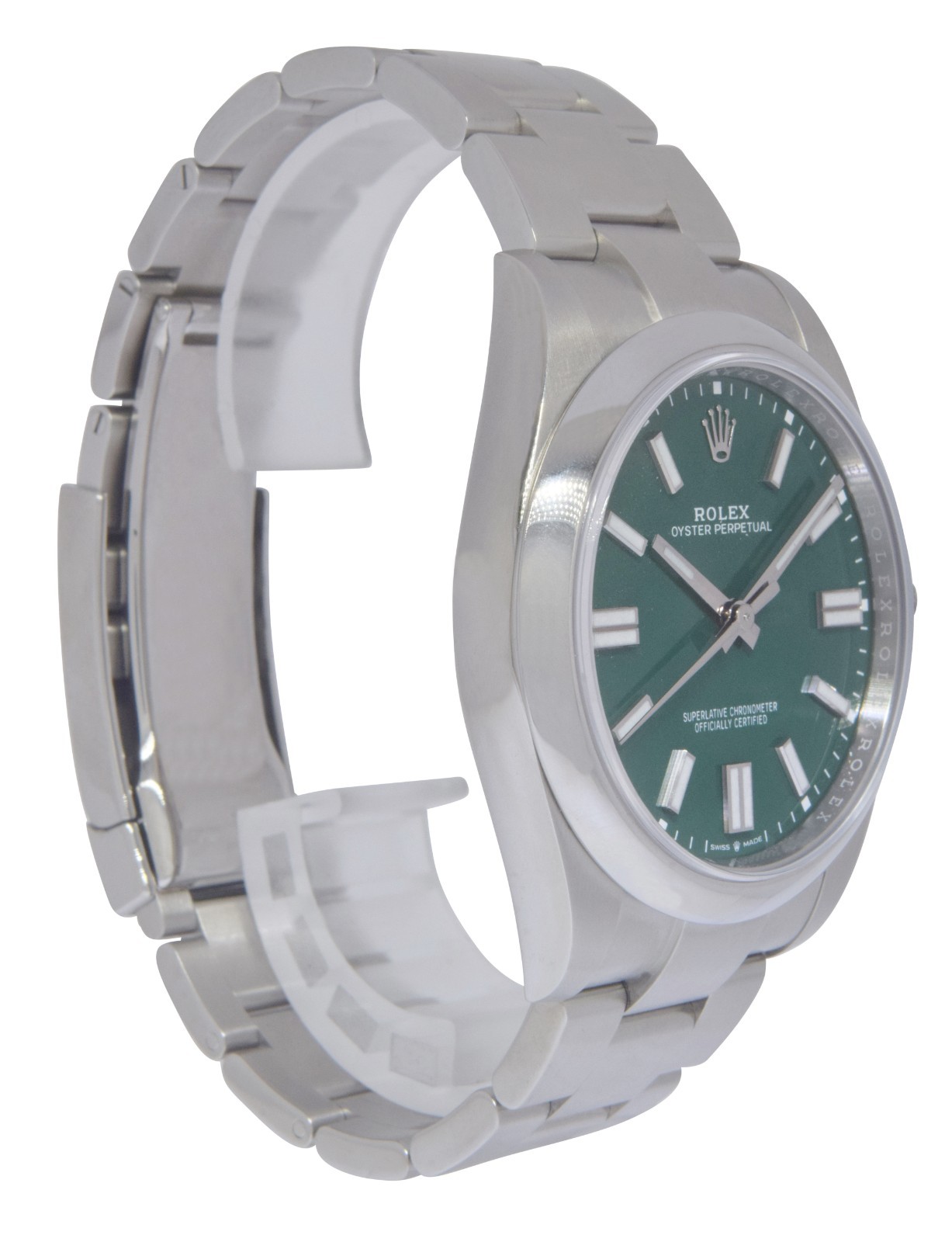 Rolex Oyster Perpetual 41 Steel Green Dial Mens Watch +Papers '22 124300