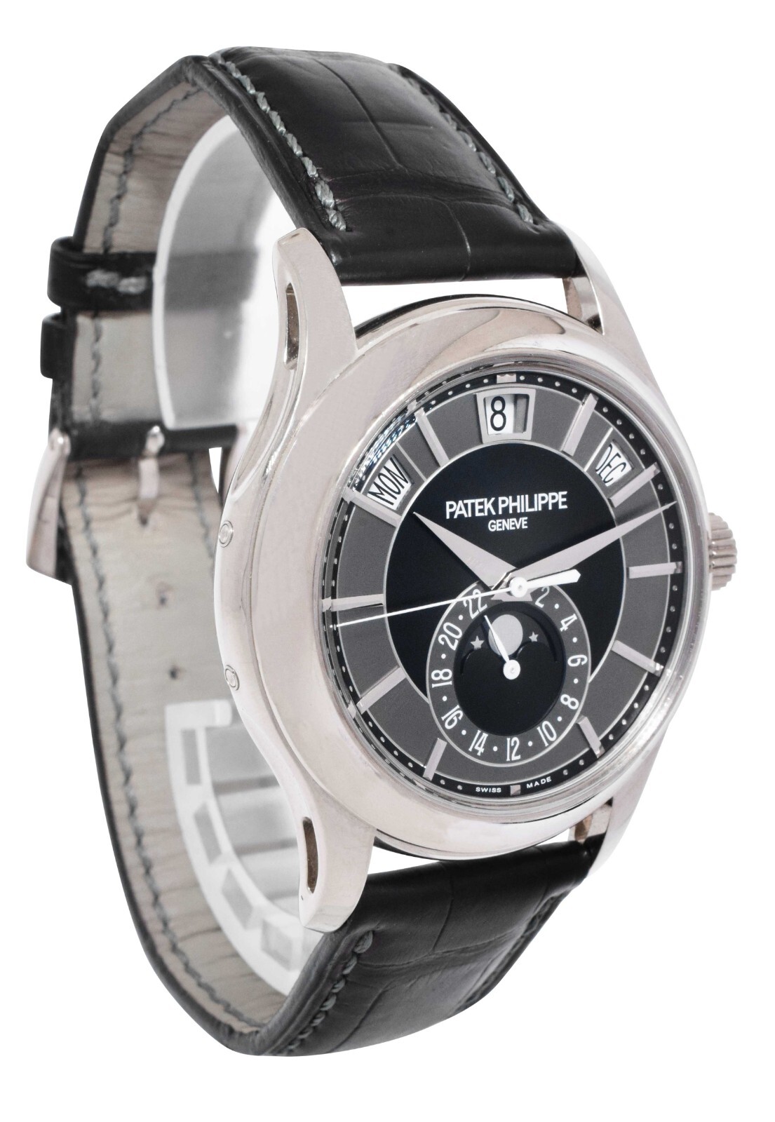 Patek Philippe Annual Calendar 5205 18k White Gold Black/Gray Dial Watch 5205G