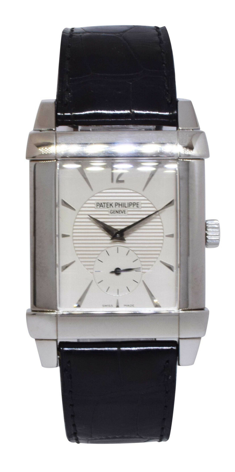 Patek Philippe 5111 Gondolo 18k White Gold Silver Dial Mens Manual Watch 5111G