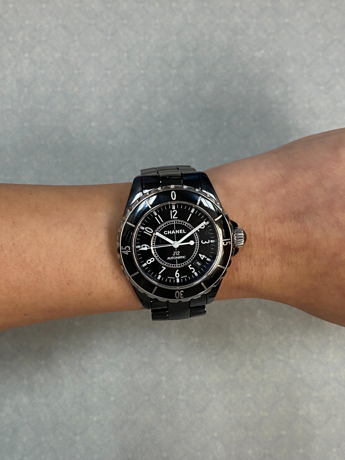 Chanel J12 Black Ceramic & Steel Ladies 38mm Automatic Watch H0684